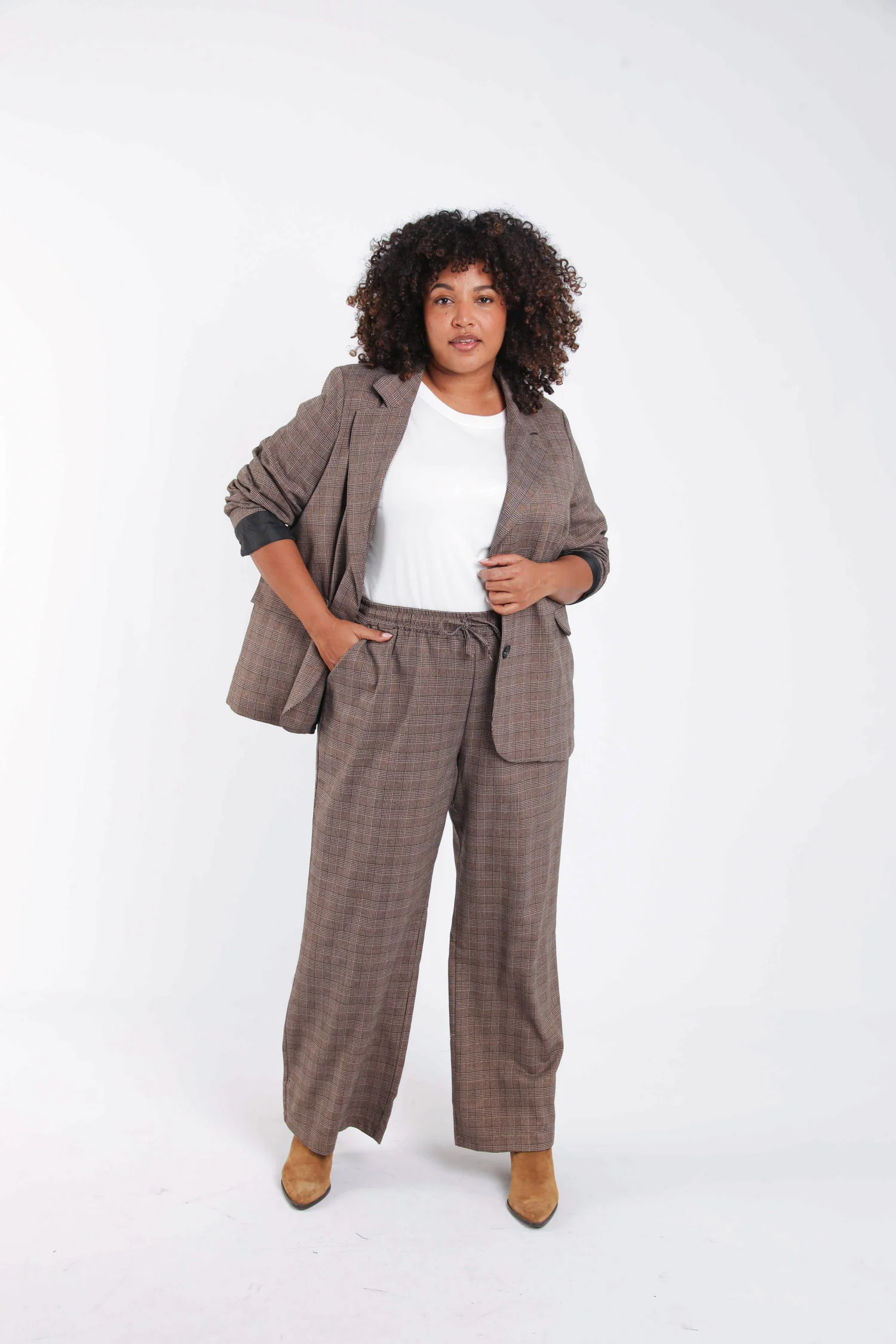 Blazer à carreaux avec lurex - Image 9