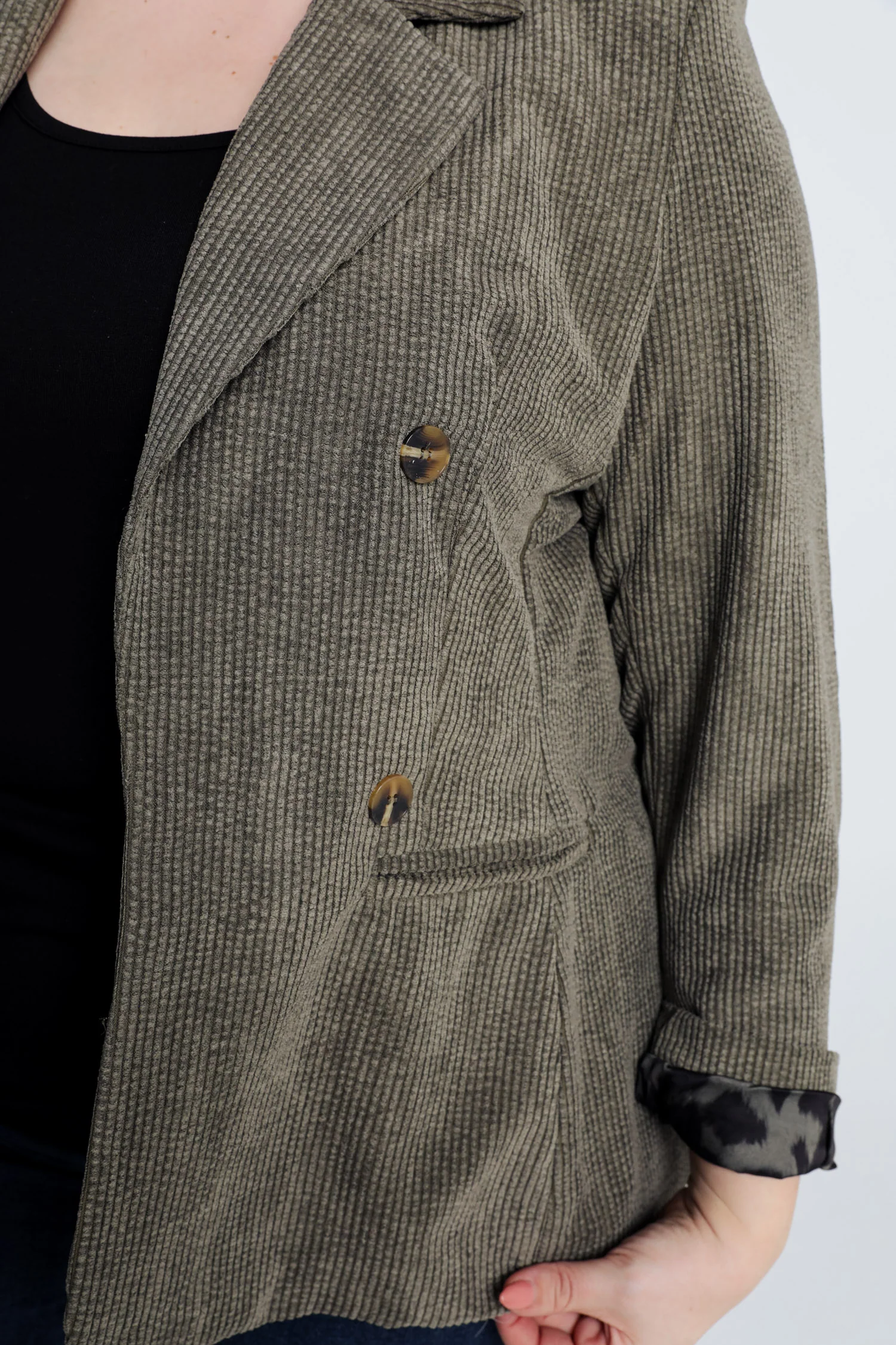 Blazer en velours doublĂ© imprimĂ© peau de bĂȘte - Image 3