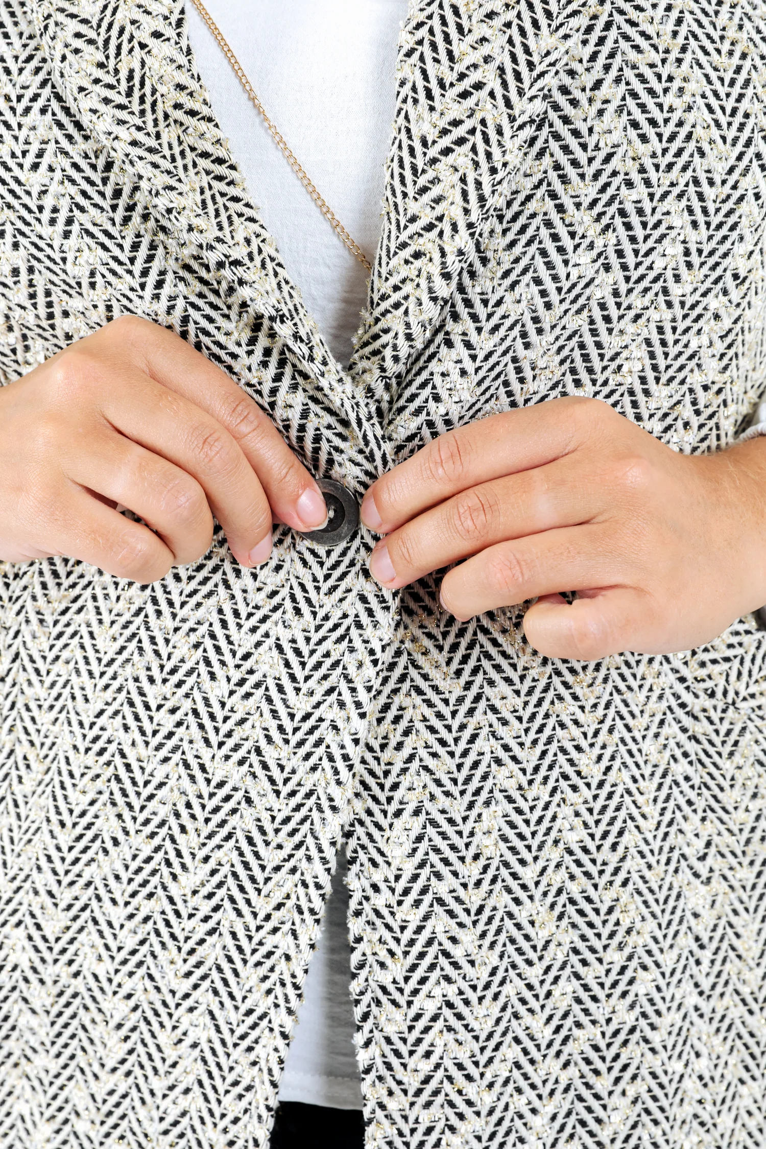 Blazer sans manches Ă motif chevrons - Image 4