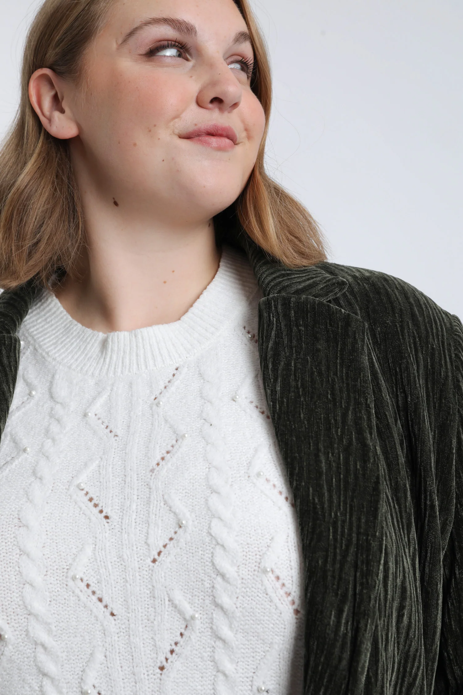 Blazer uni en velours plissé - Image 3