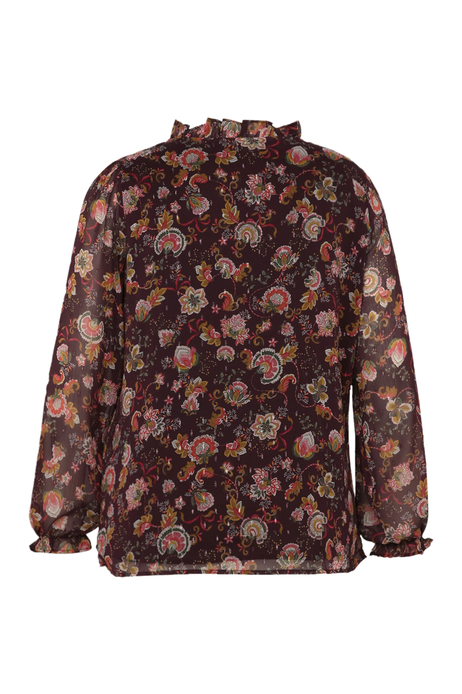 Blouse à volants imprimé floral avec lurex - Image 11