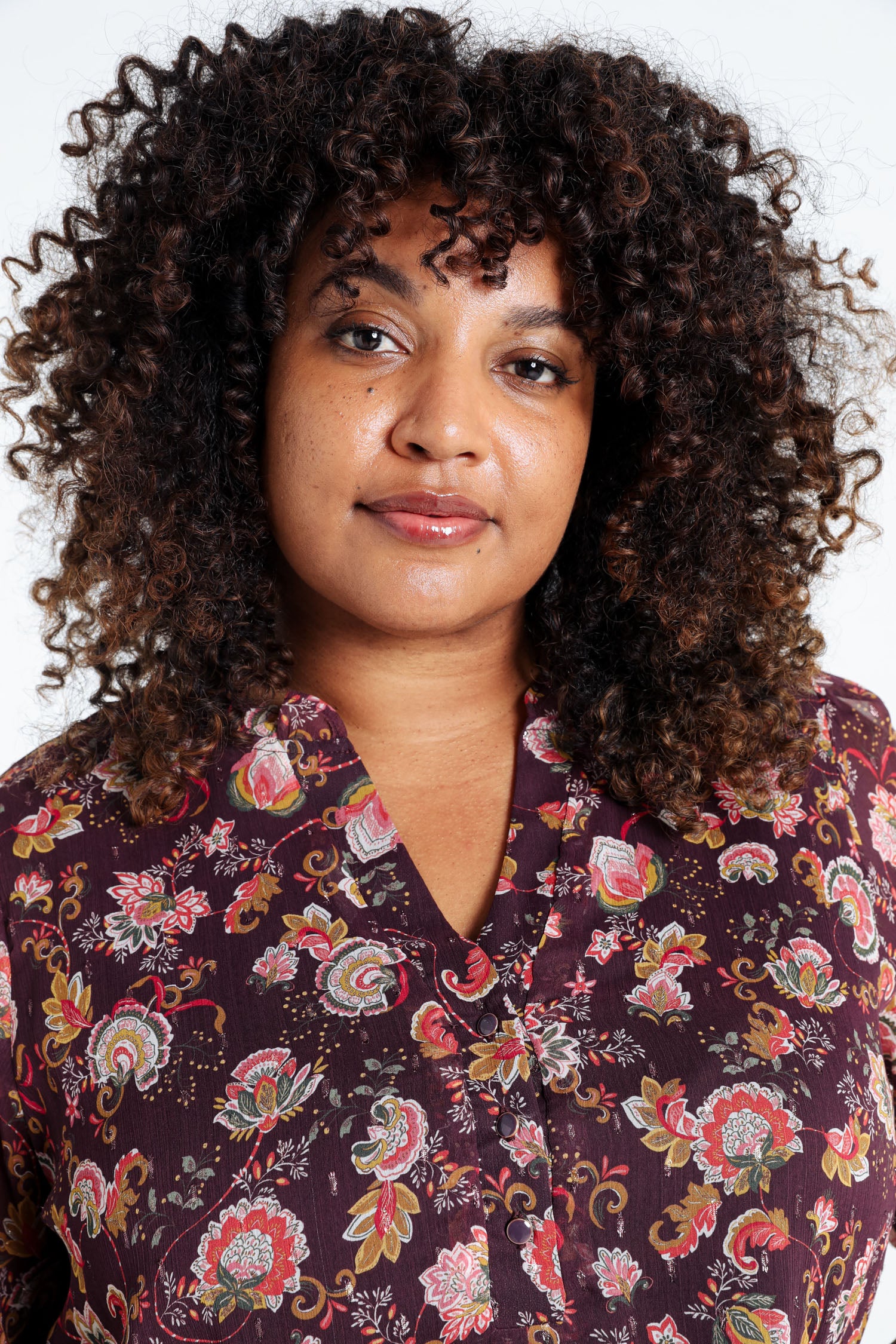 Blouse à volants imprimé floral avec lurex - Image 3