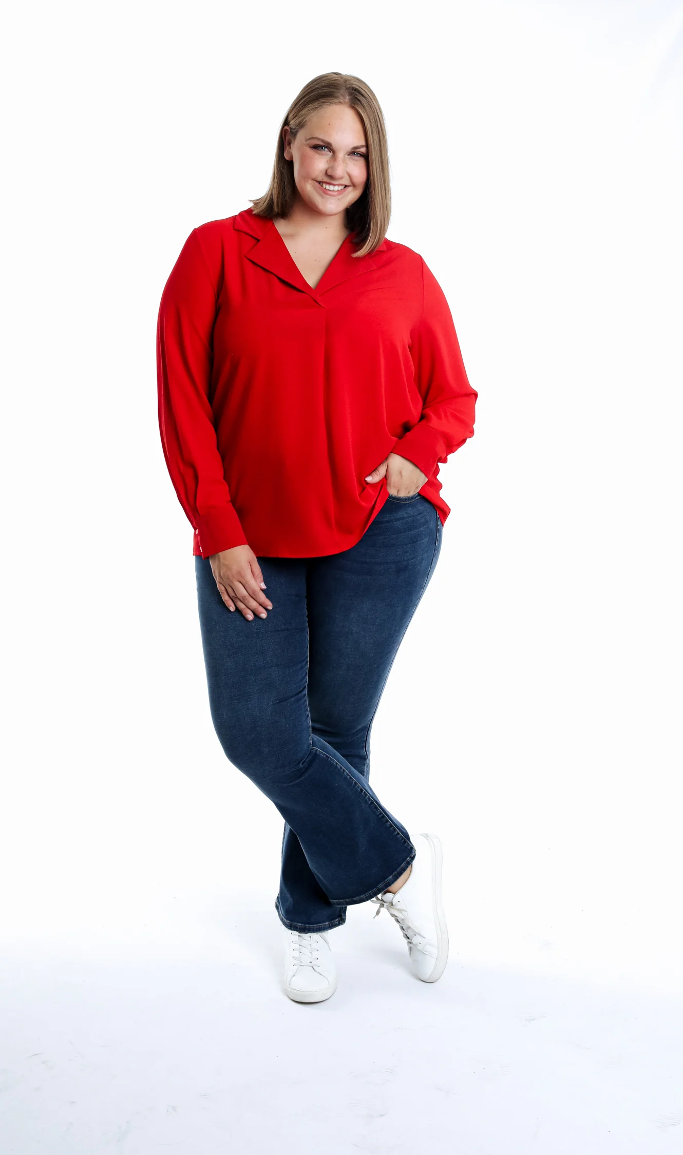 Blouse col revers unie - Image 5