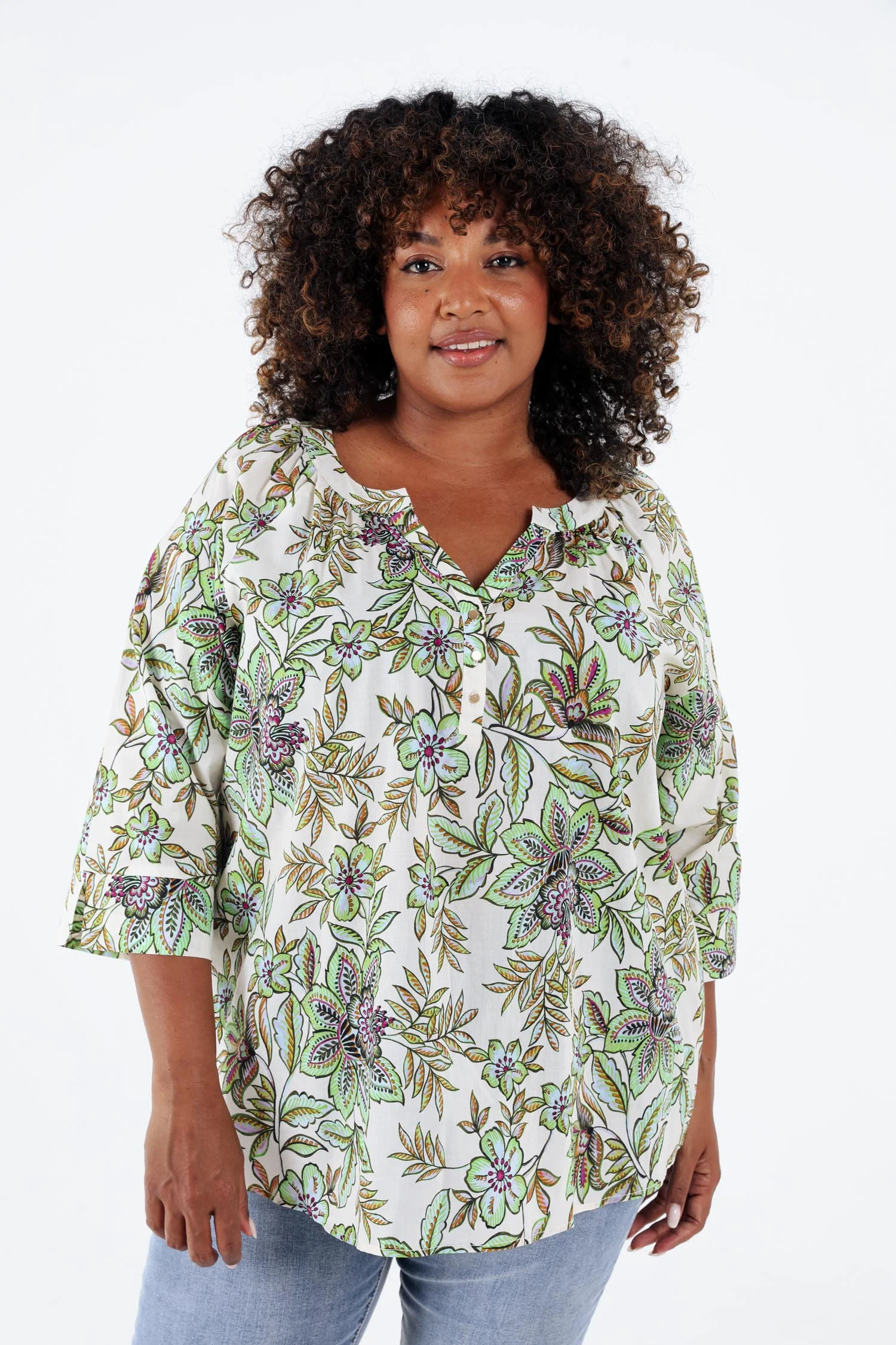 Blouse en coton avec imprimé floral