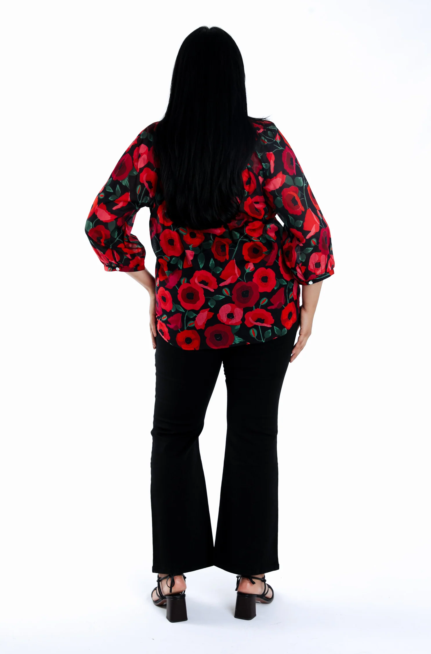 Blouse en coton imprimé coquelicots - Image 2