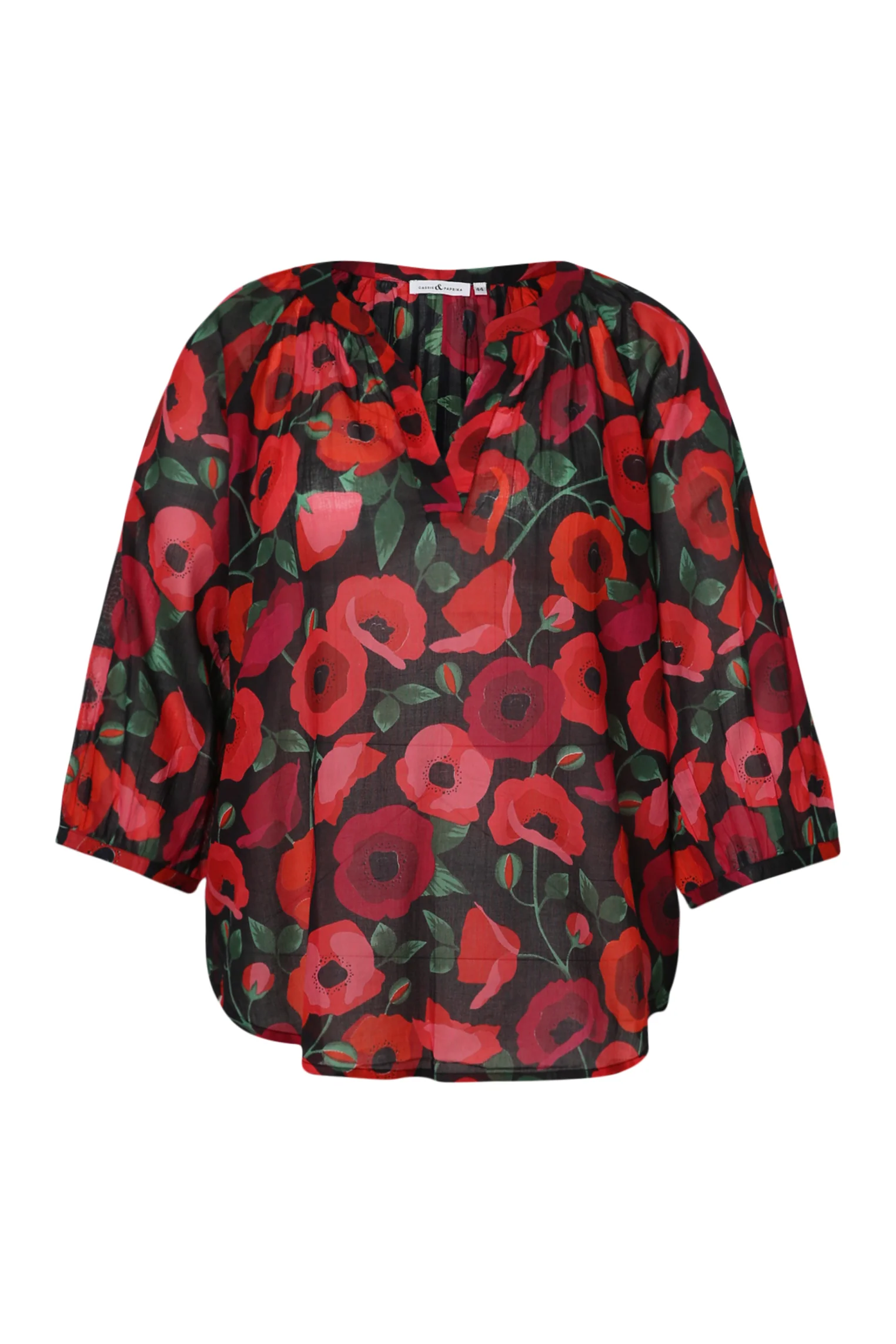 Blouse en coton imprimé coquelicots - Image 8
