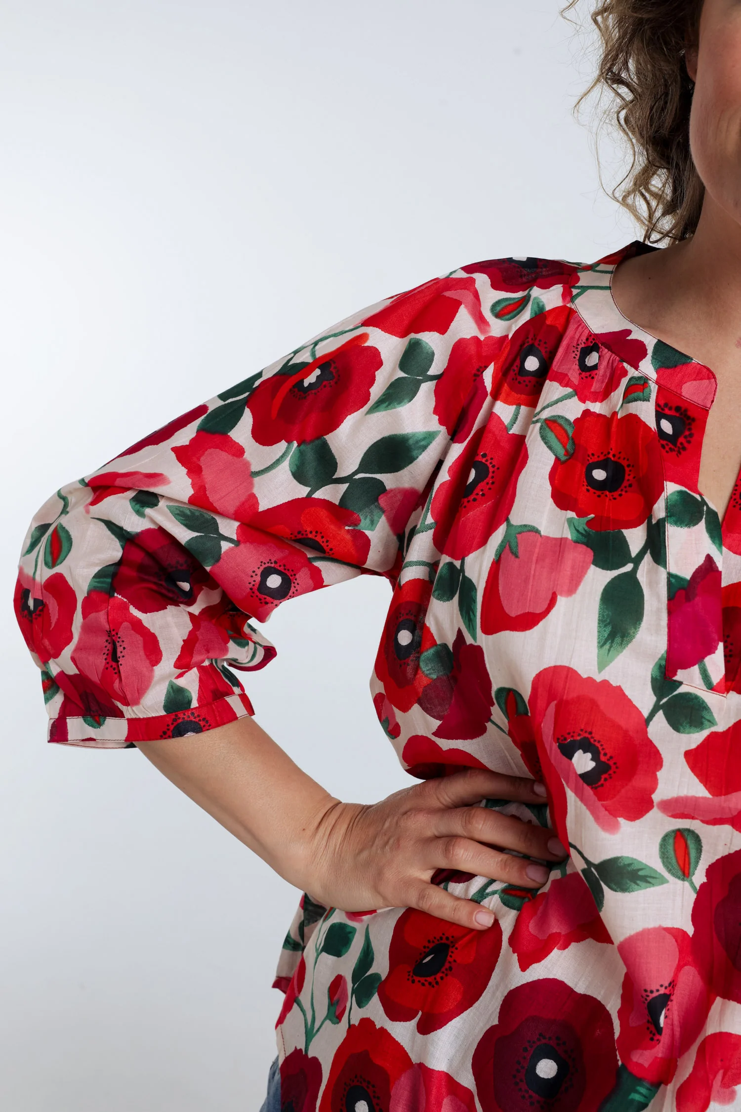 Blouse en coton imprimé coquelicots - Image 4
