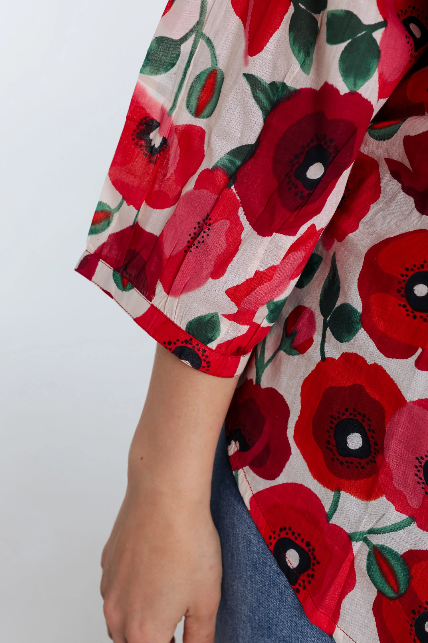 Blouse en coton imprimé coquelicots - Image 5
