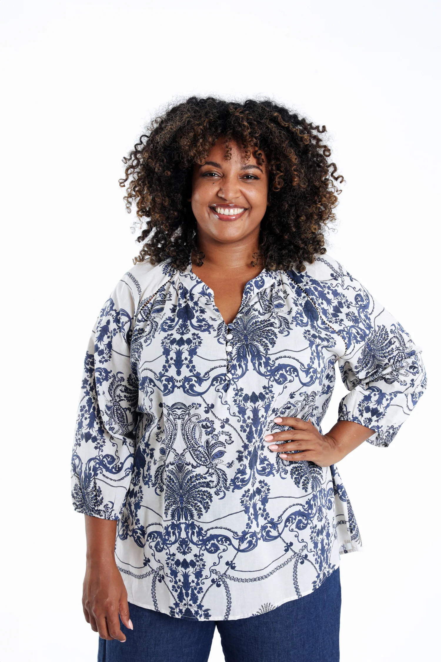 Blouse en coton imprimé floral