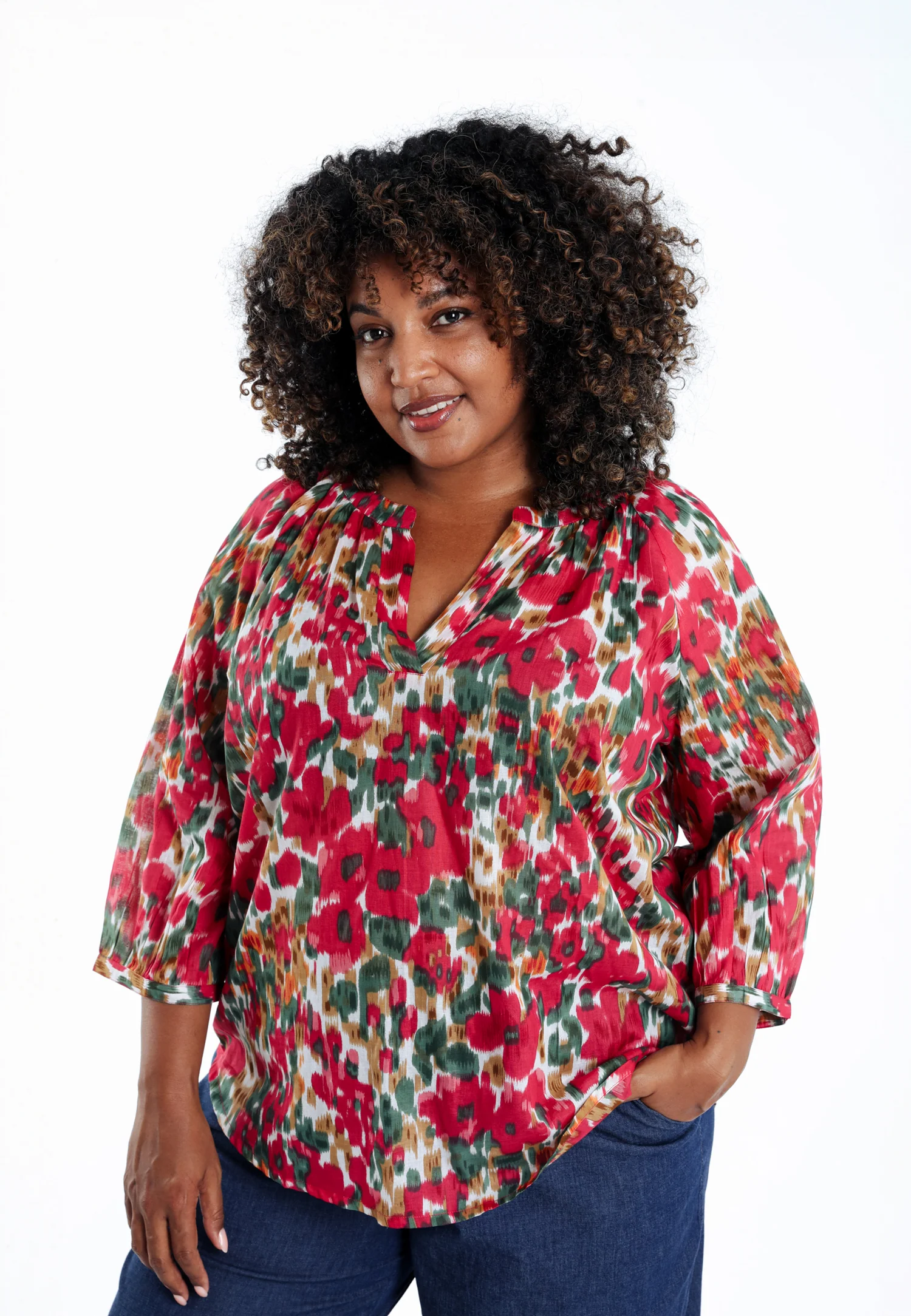 Blouse en coton imprimé floral