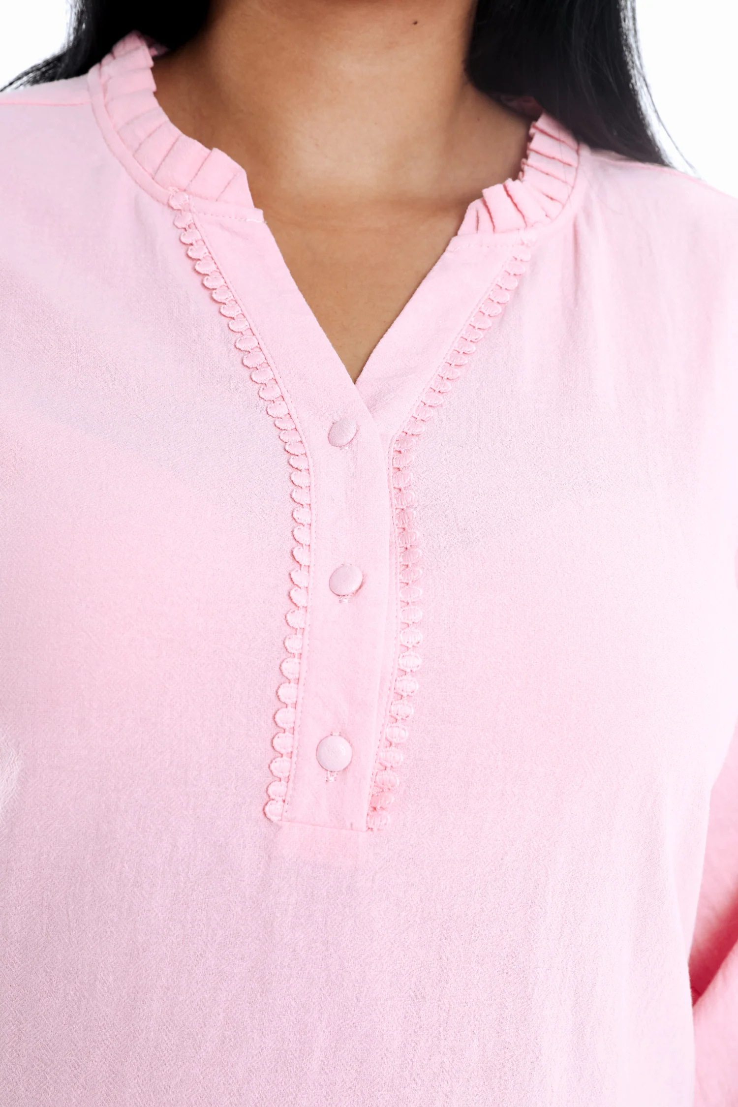 Blouse en coton unie - Image 4