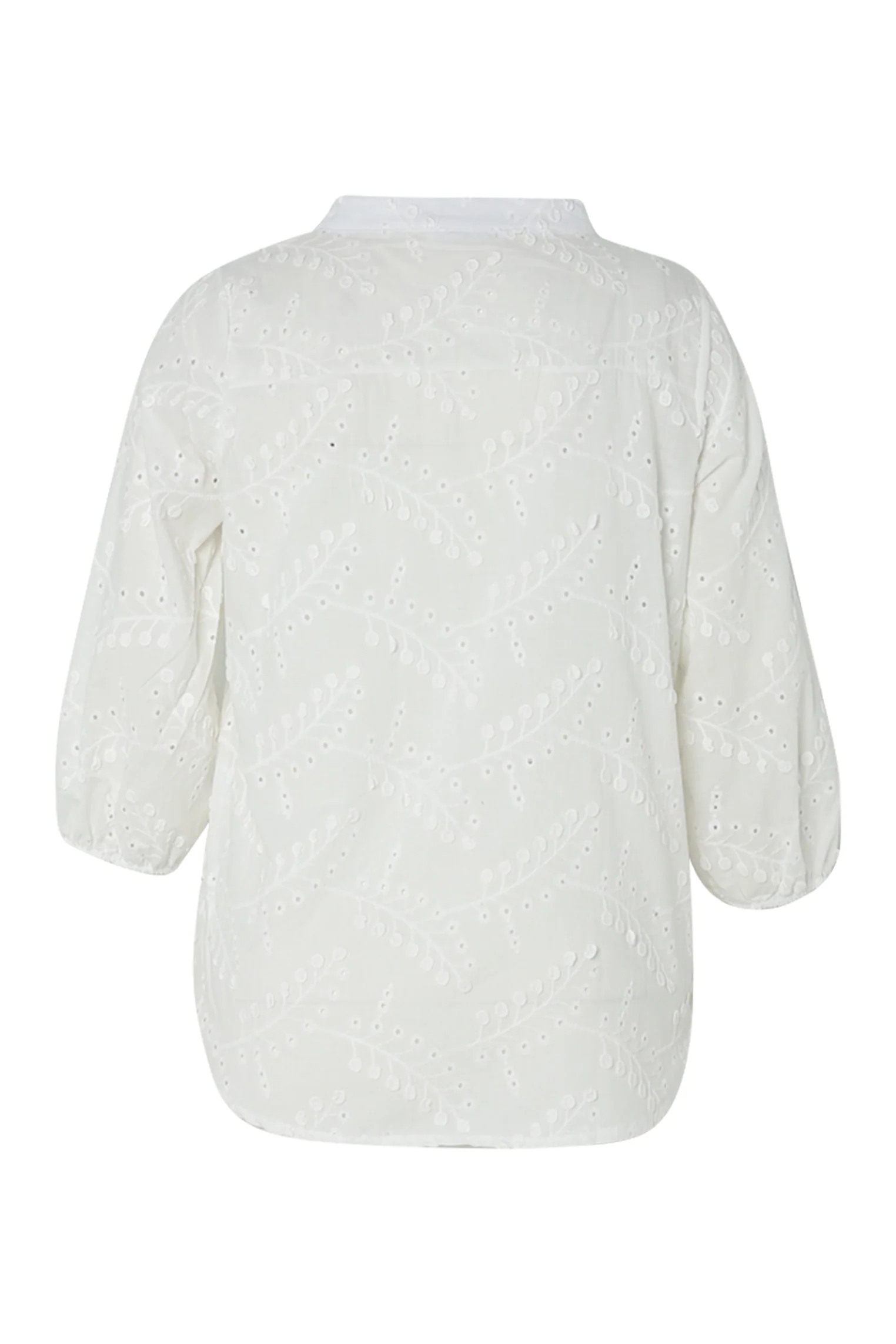 Blouse en coton unie avec fleurs brodées - Image 11