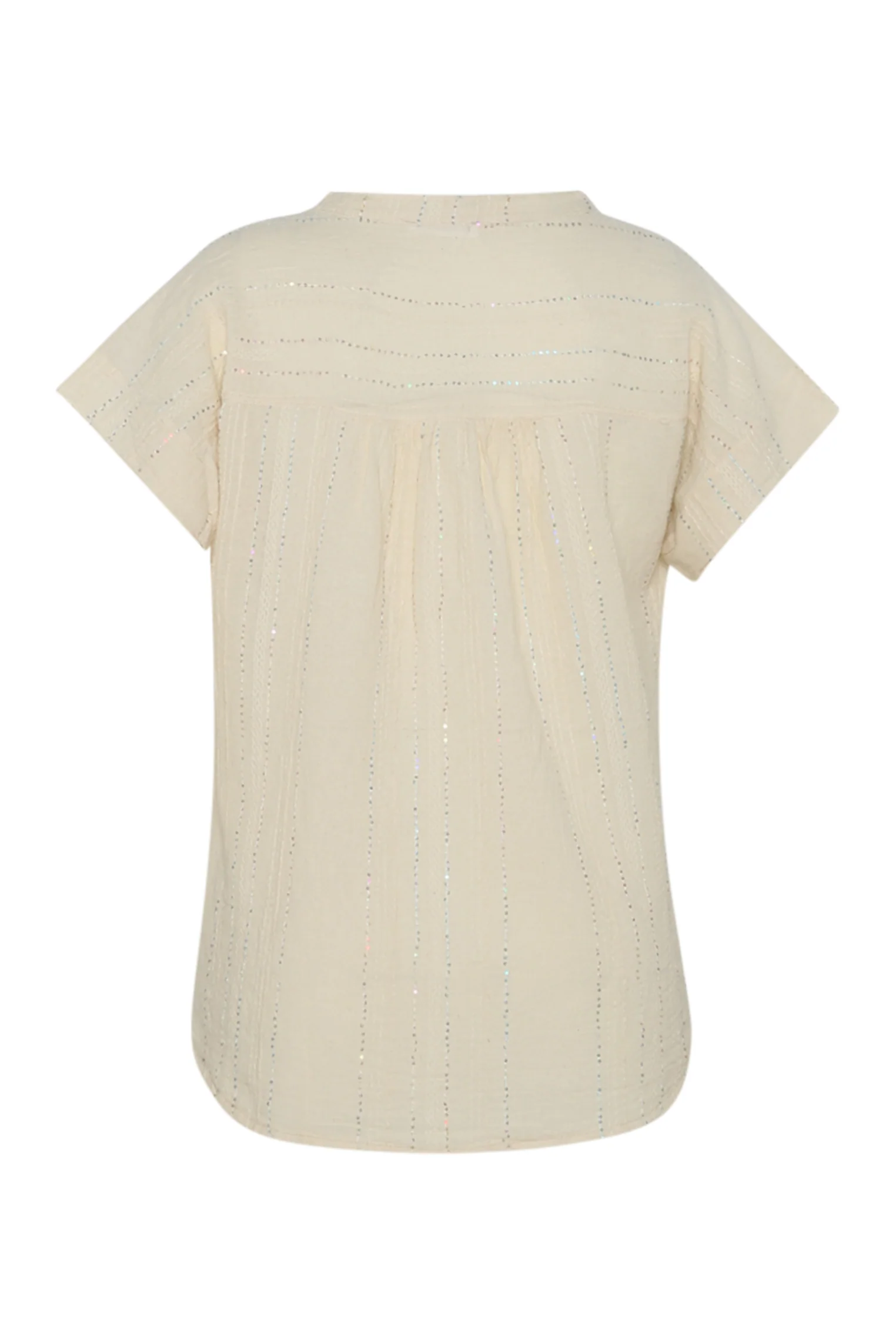 Blouse en coton unie avec rayures en sequins - Image 11