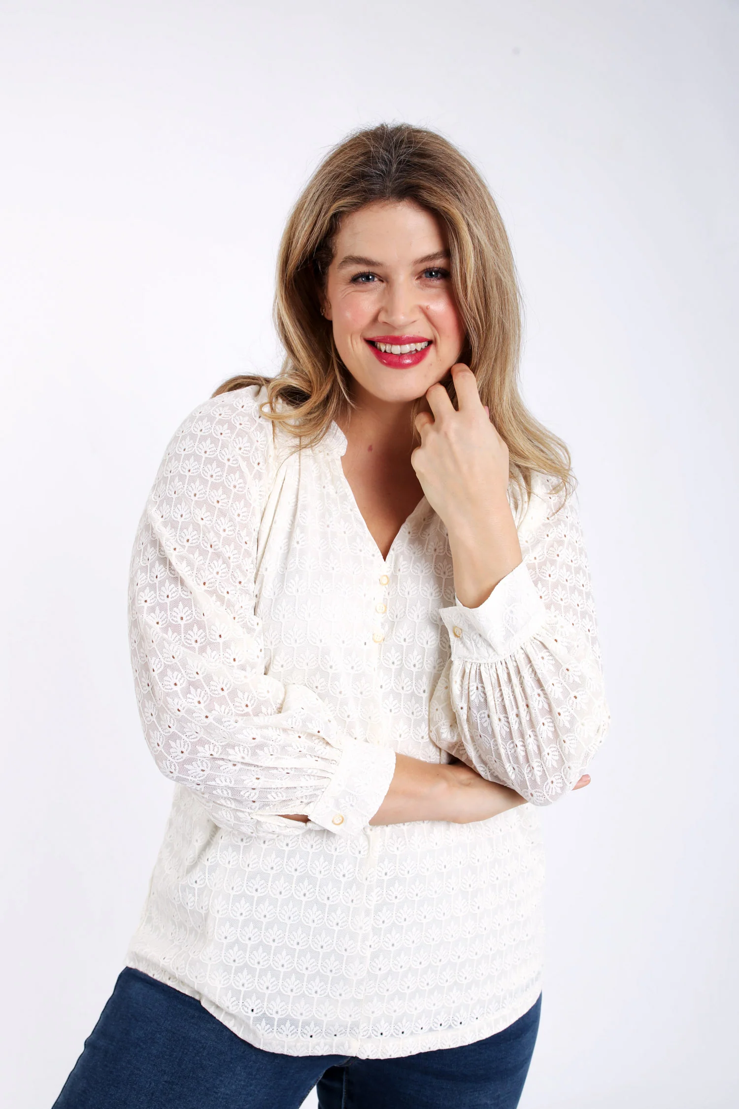 Blouse en dentelle unie - Image 3