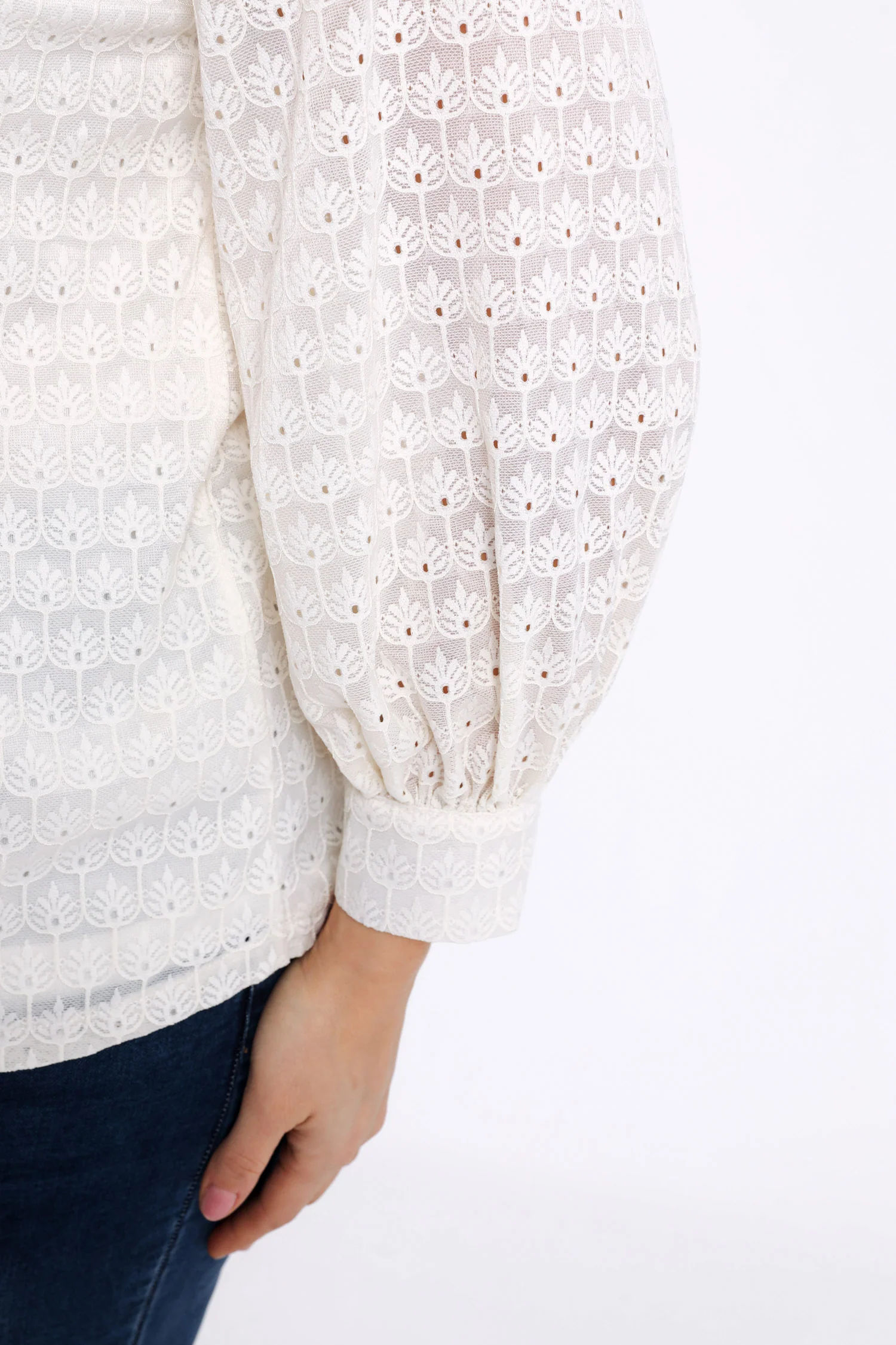 Blouse en dentelle unie - Image 5