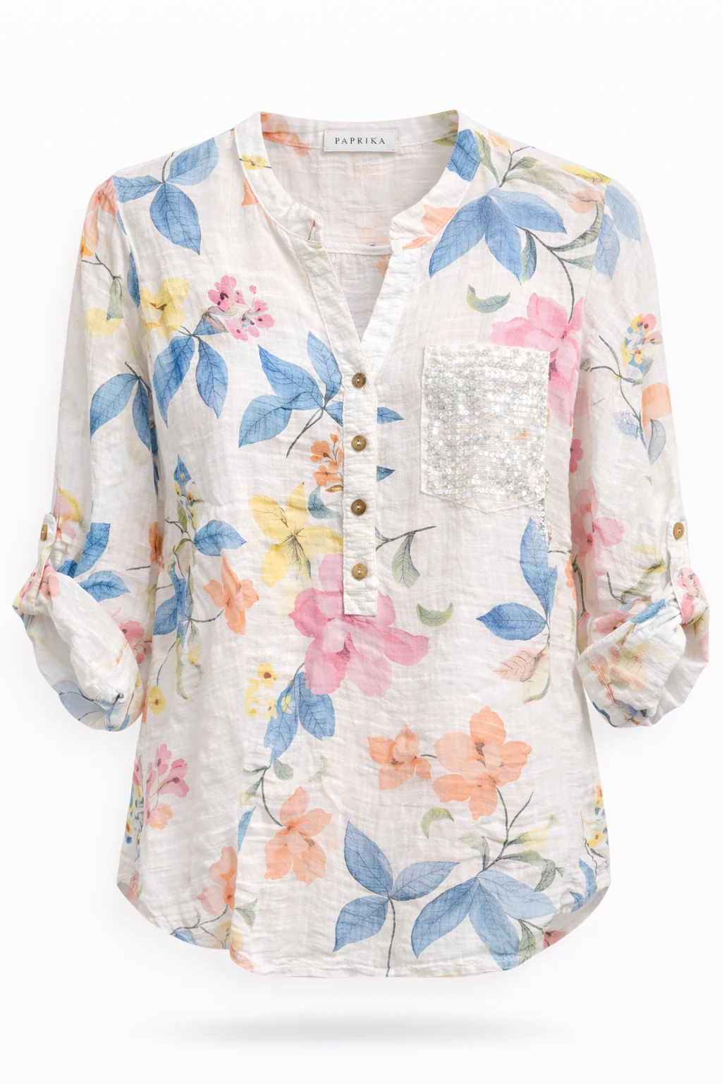 Blouse en gaze de coton imprimé fleuri