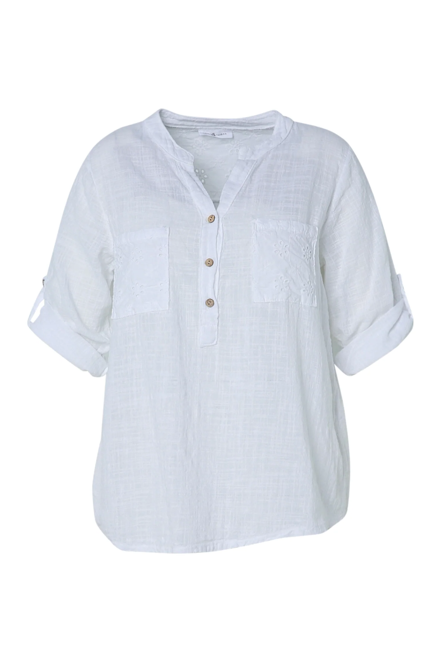 Blouse en gaze de coton unie - Image 10