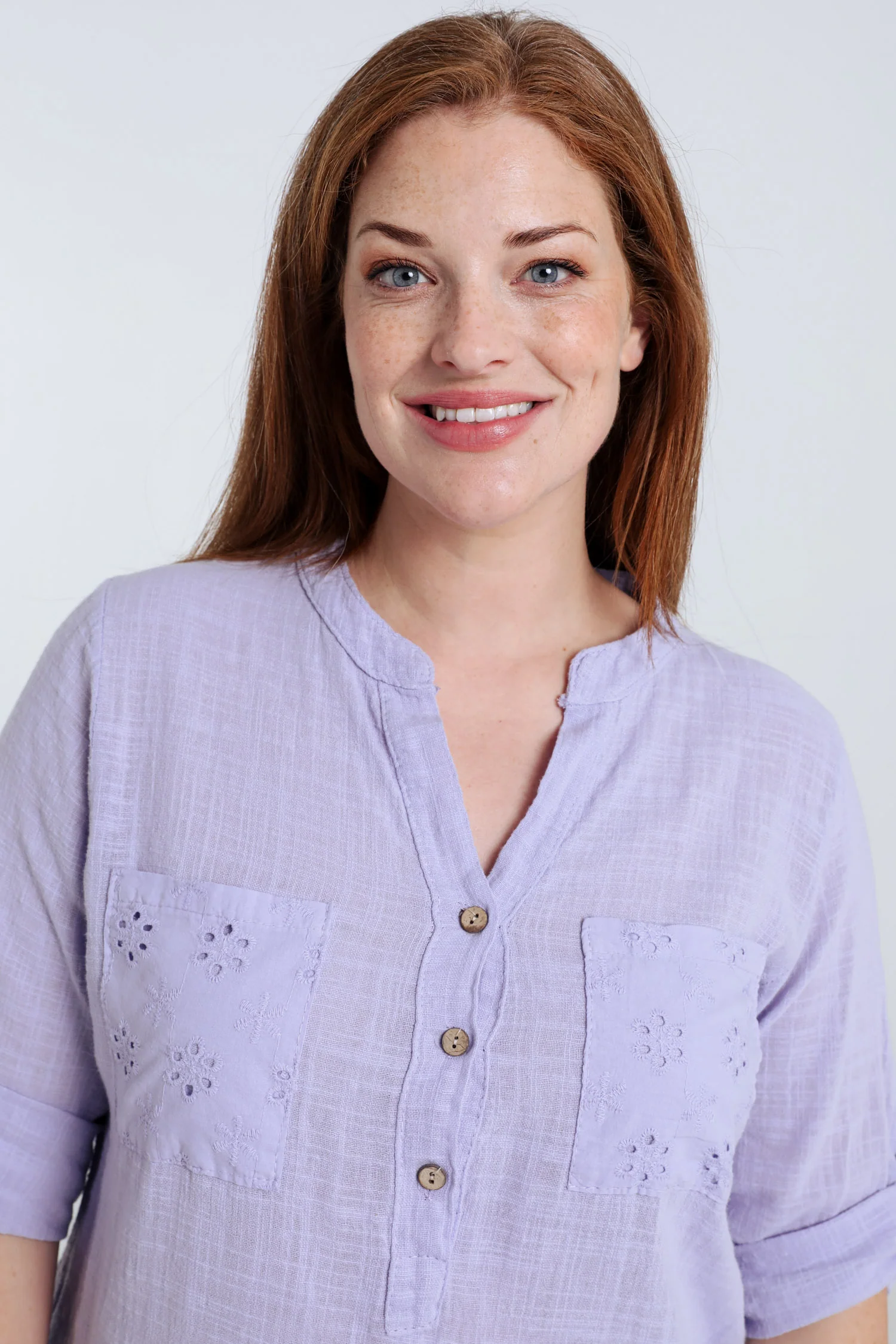 Blouse en gaze de coton unie - Image 15