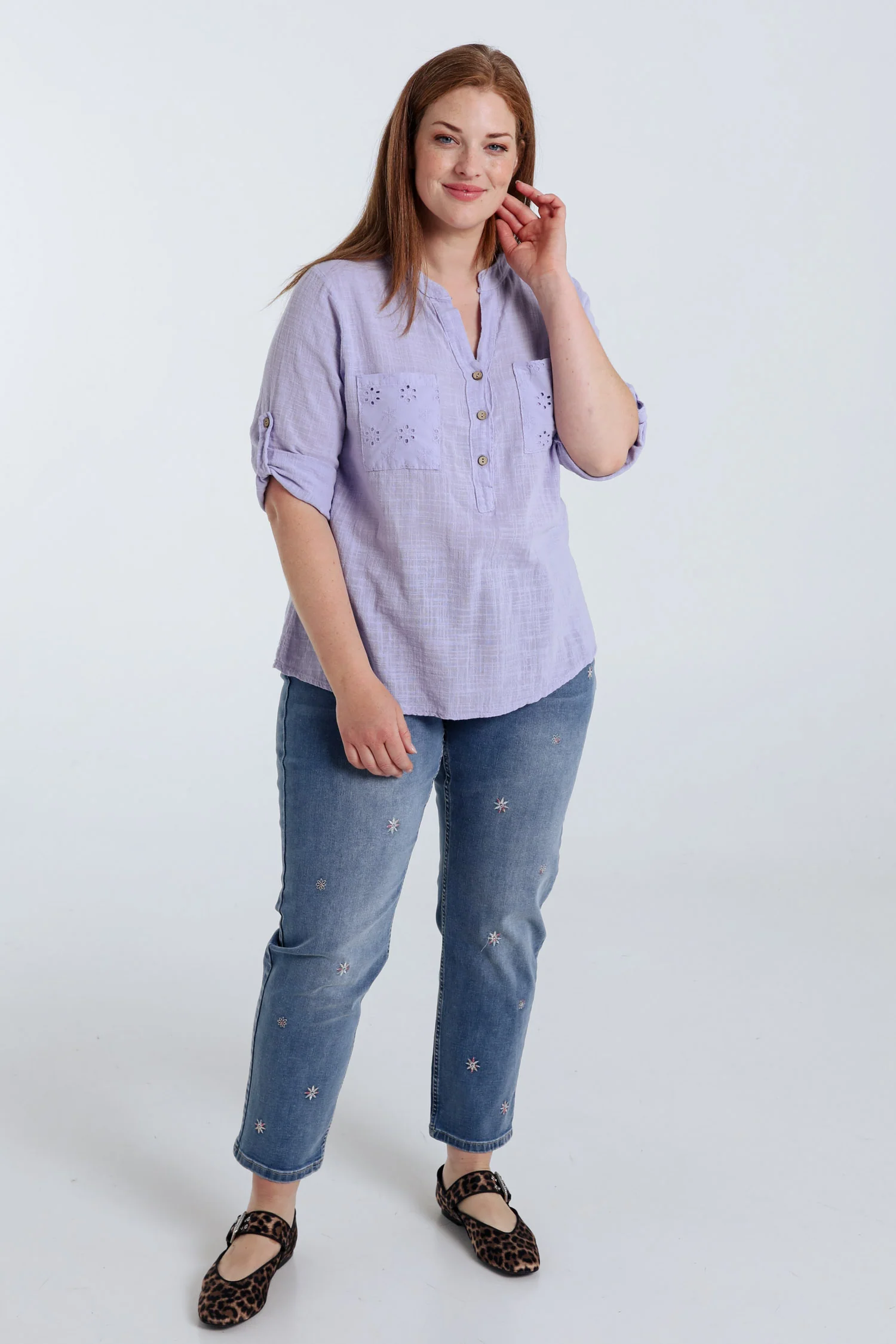 Blouse en gaze de coton unie - Image 19