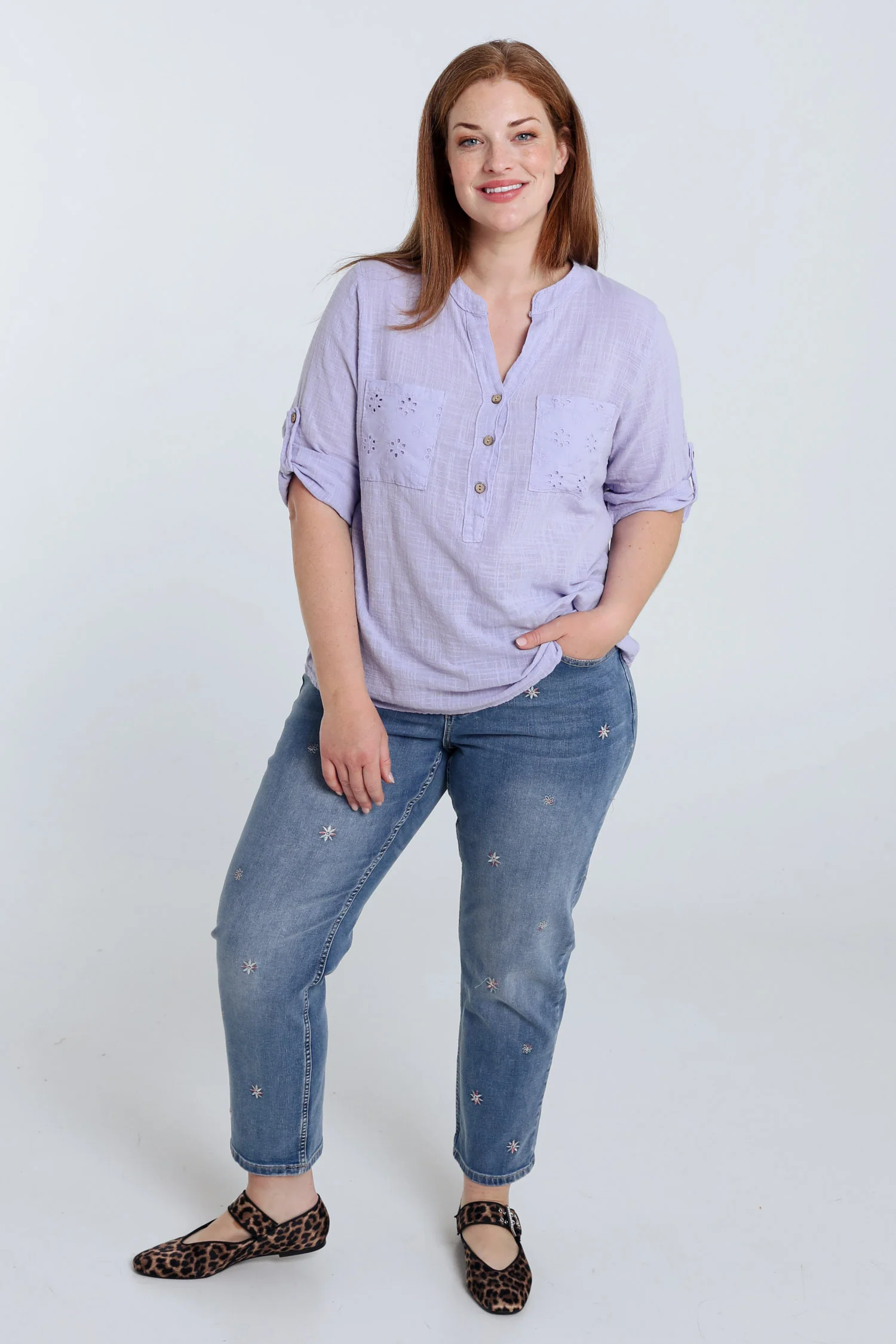 Blouse en gaze de coton unie - Image 20