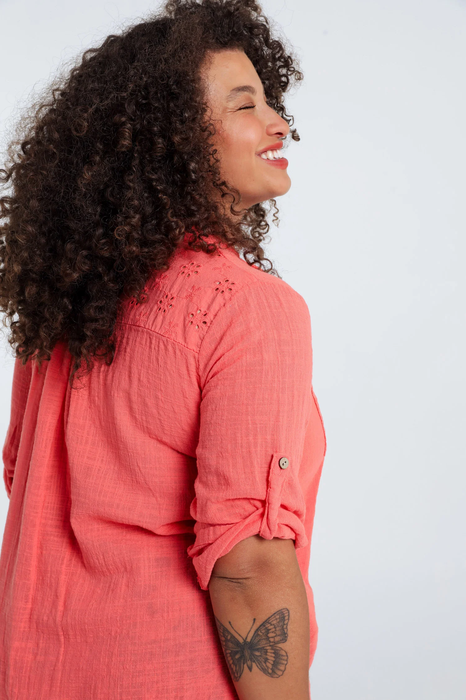 Blouse en gaze de coton unie - Image 25