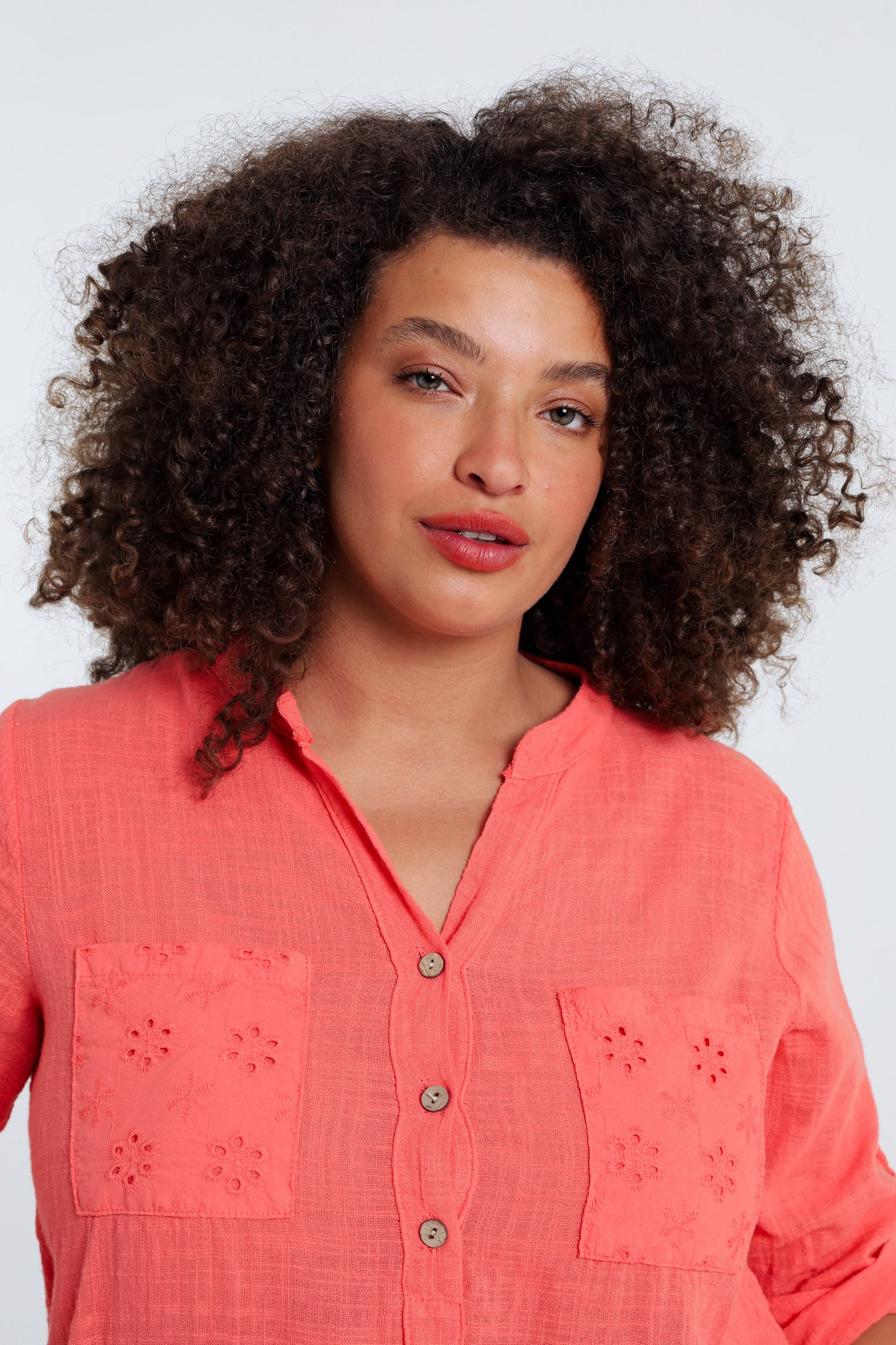 Blouse en gaze de coton unie - Image 26