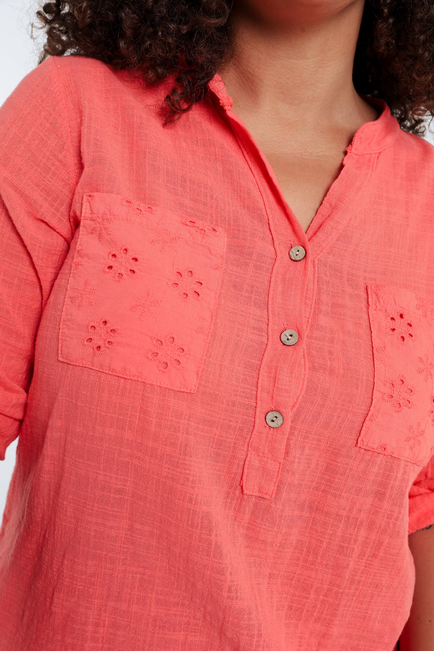 Blouse en gaze de coton unie - Image 27