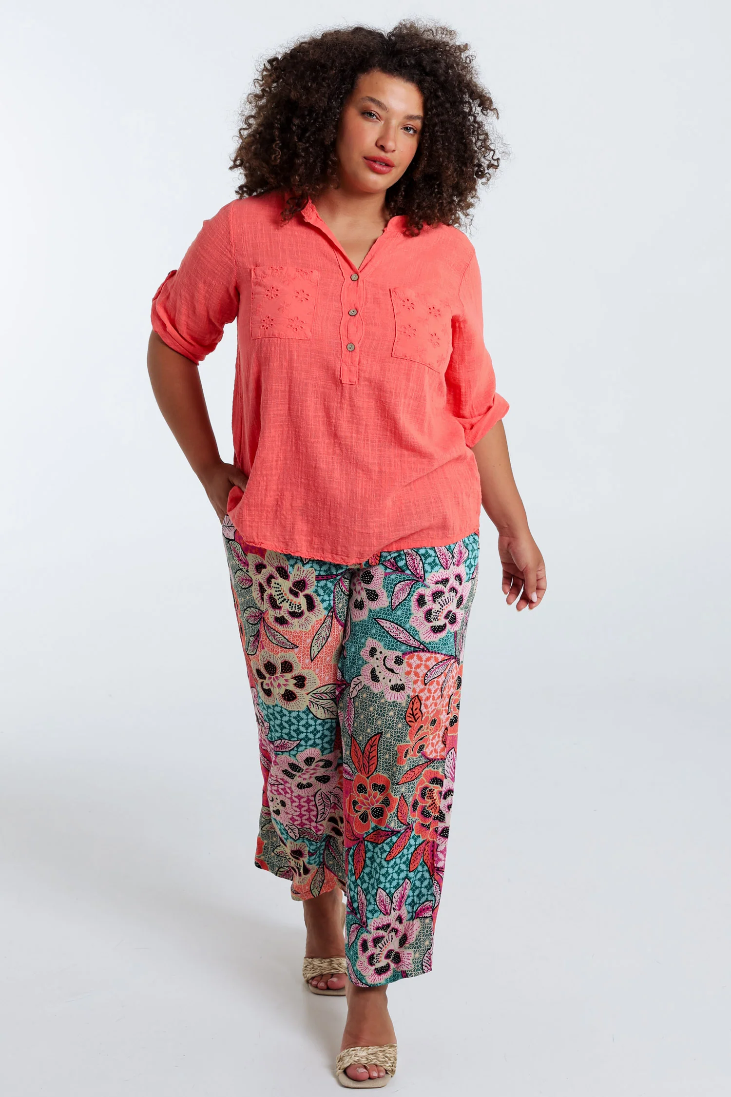 Blouse en gaze de coton unie - Image 29