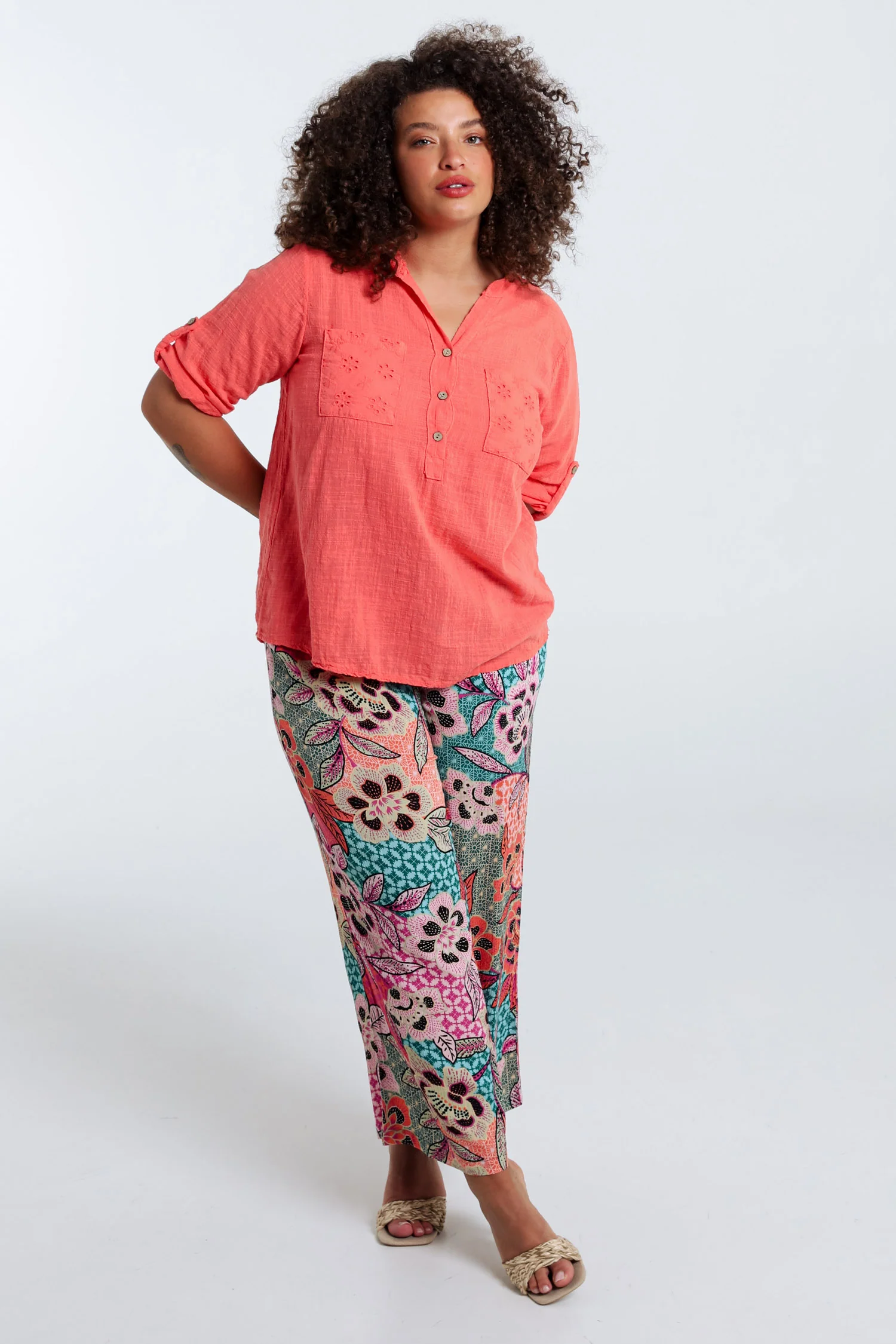 Blouse en gaze de coton unie - Image 30
