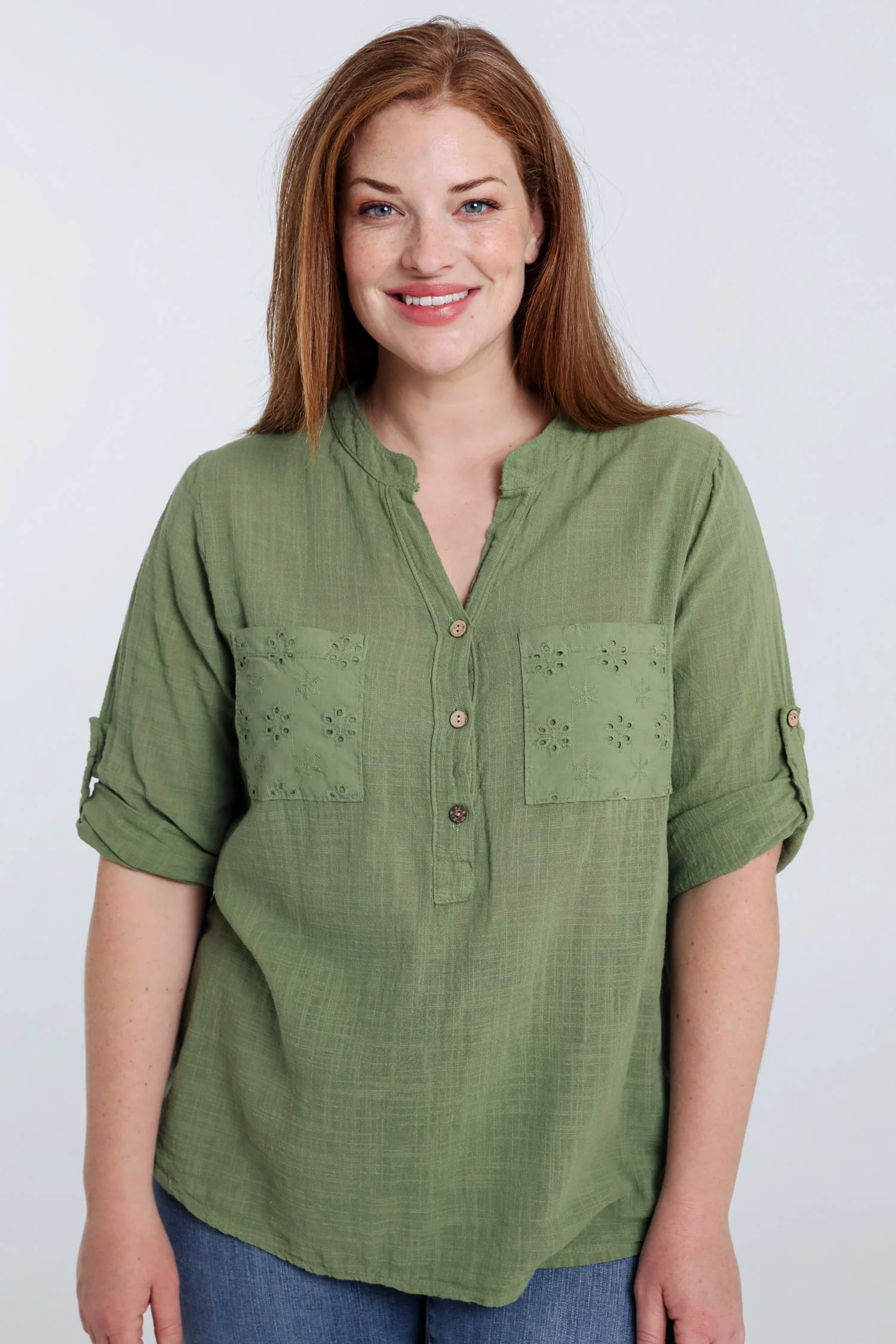 Blouse en gaze de coton unie - Image 34