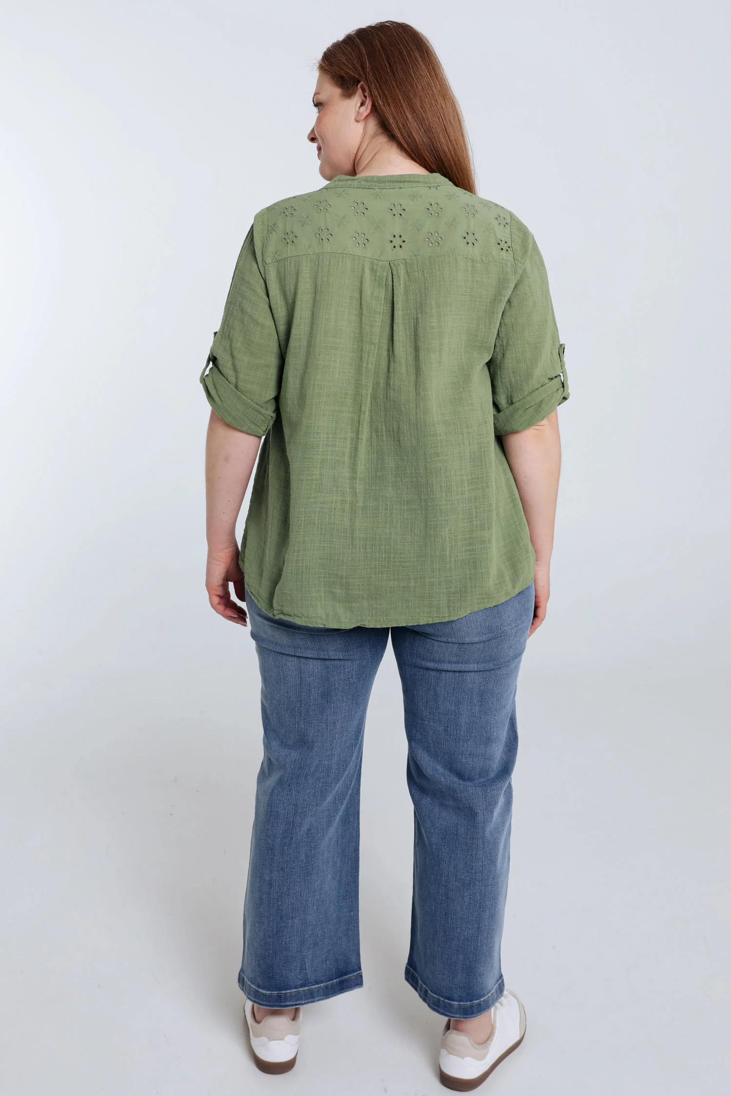 Blouse en gaze de coton unie - Image 35
