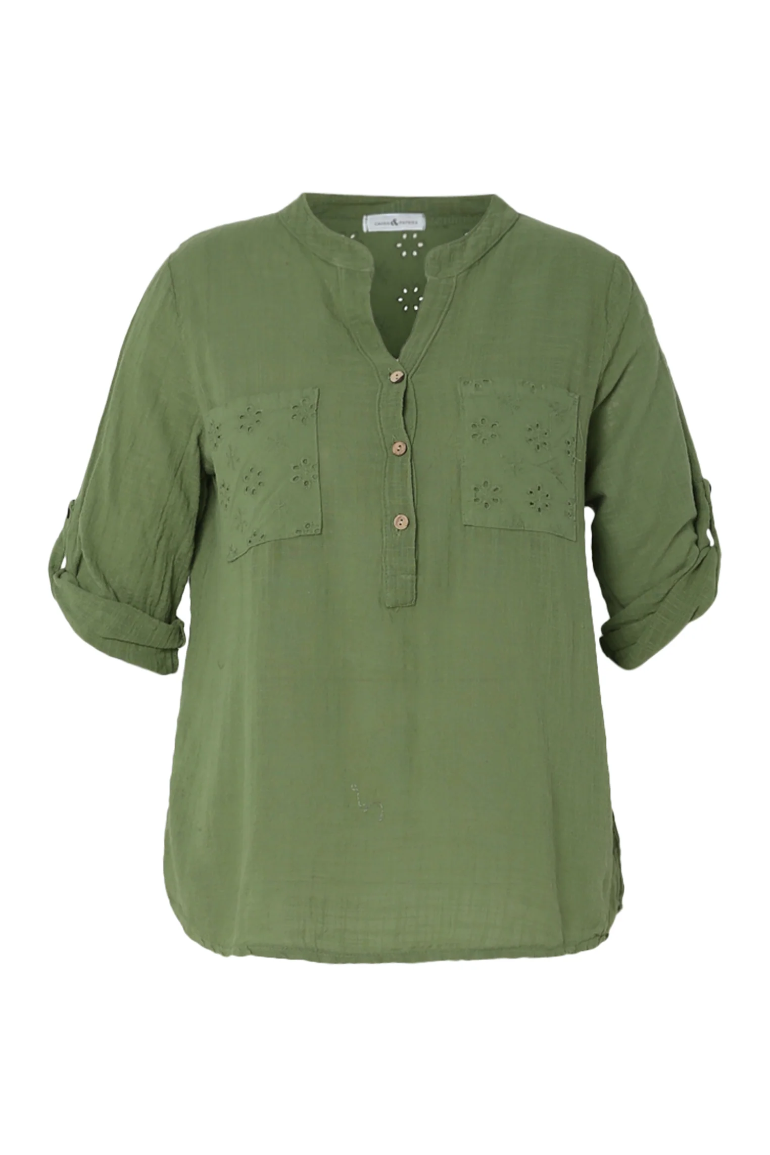 Blouse en gaze de coton unie - Image 43