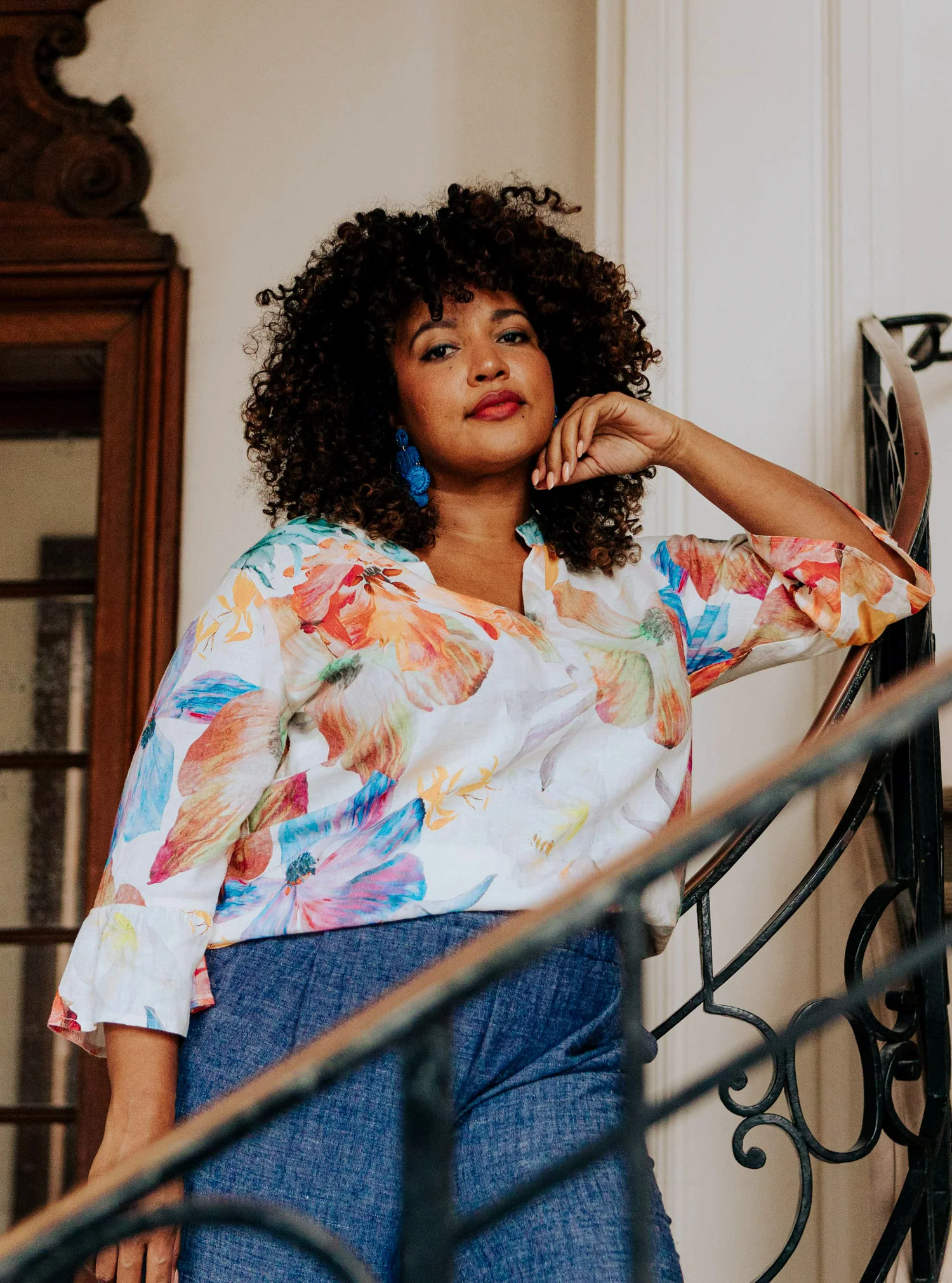 Blouse en lin imprimé floral - Image 12