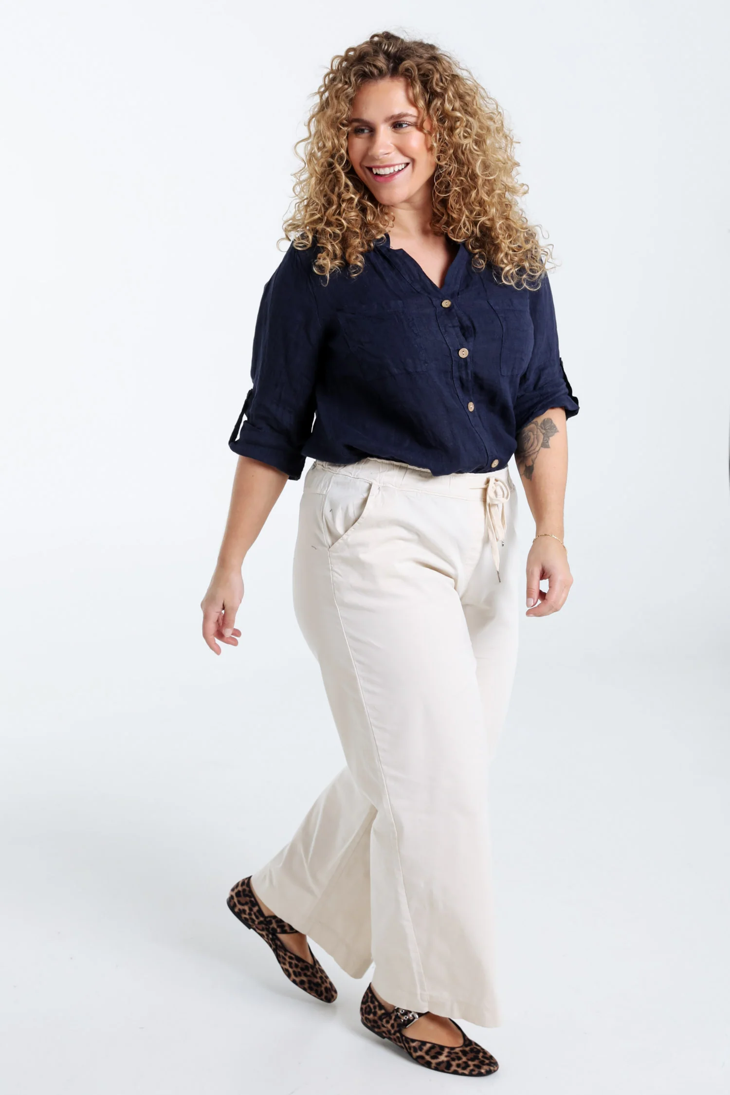 Blouse en lin unie - Image 8