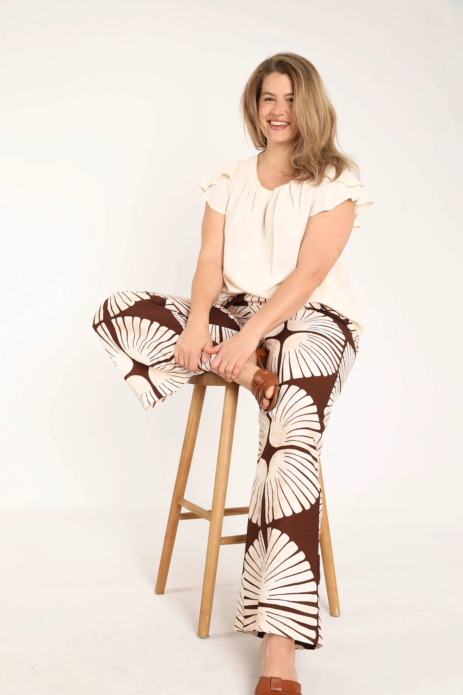 Blouse en viscose et lin unie - Image 9