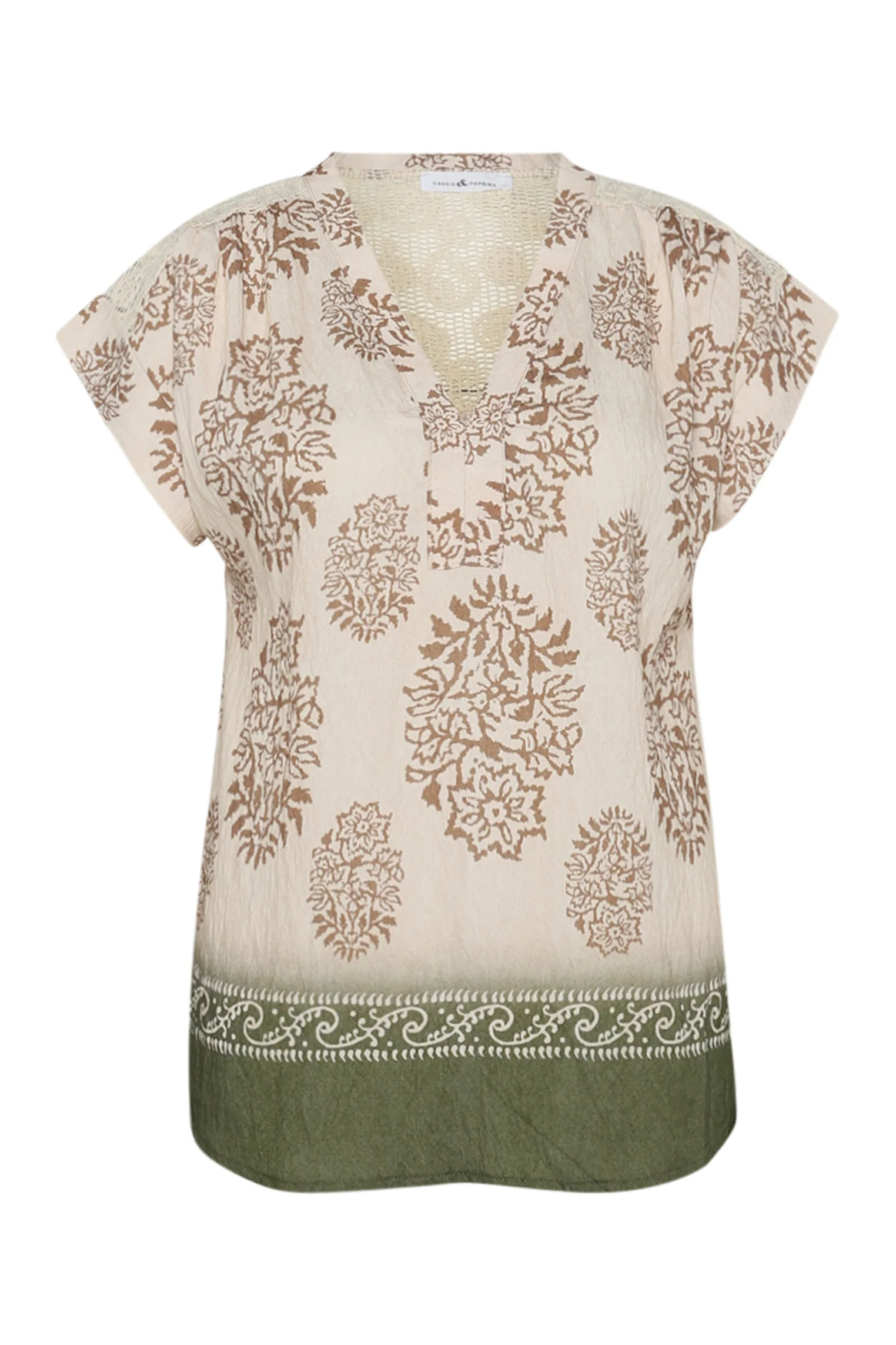 Blouse en viscose imprimé cachemire avec dos filet - Image 10