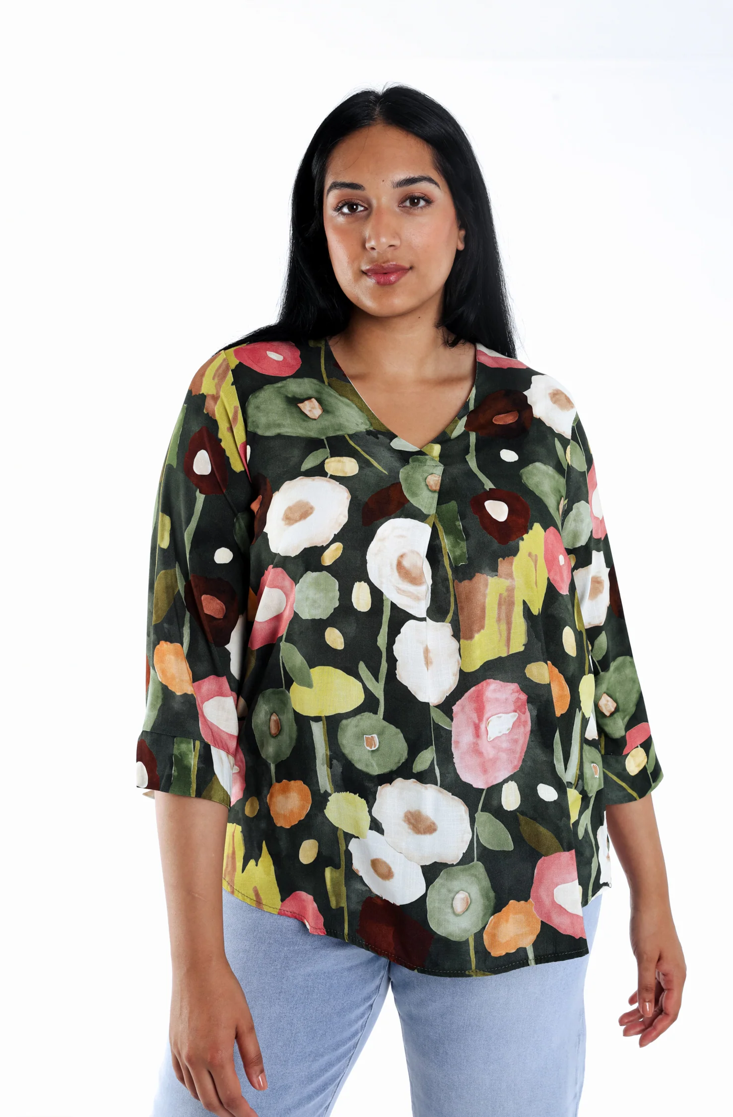 Blouse en viscose imprimé coquelicots