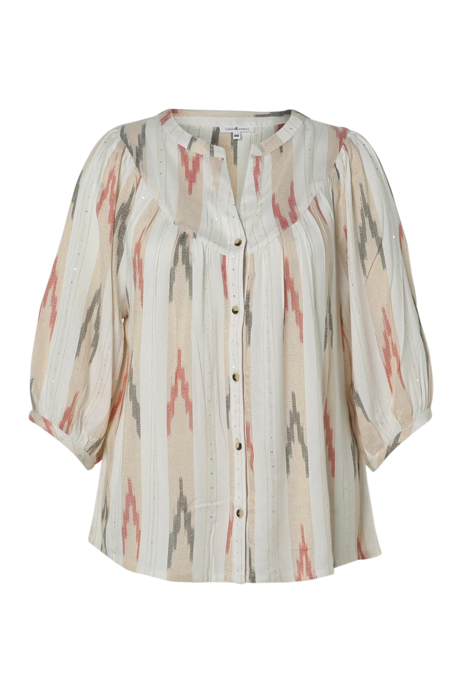 Blouse en viscose imprimé ethnique avec lurex