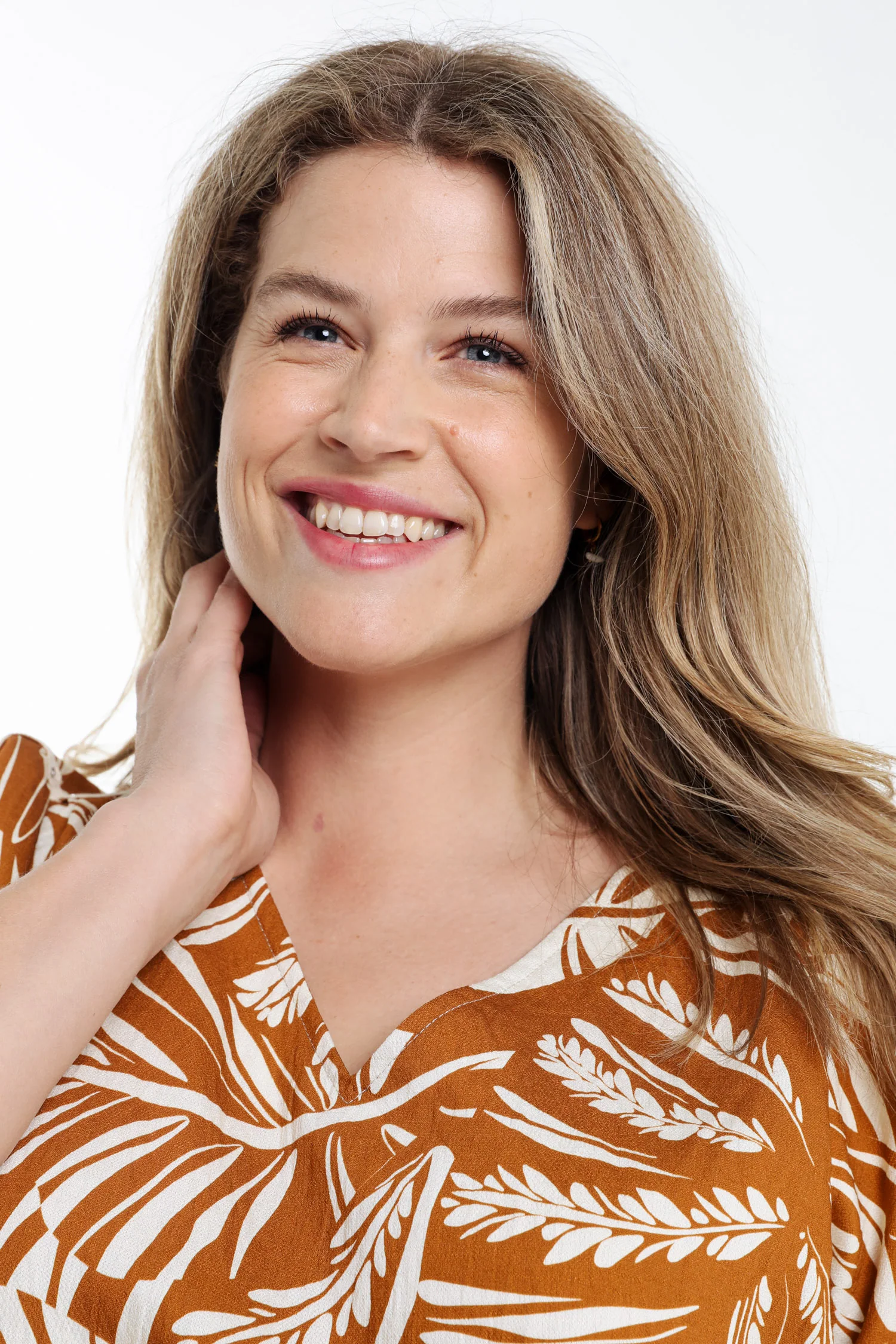 Blouse en viscose imprimé feuille bicolore - Image 3