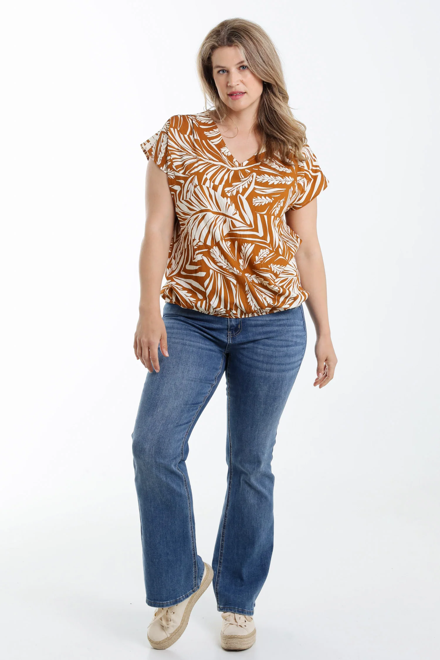Blouse en viscose imprimé feuille bicolore - Image 7