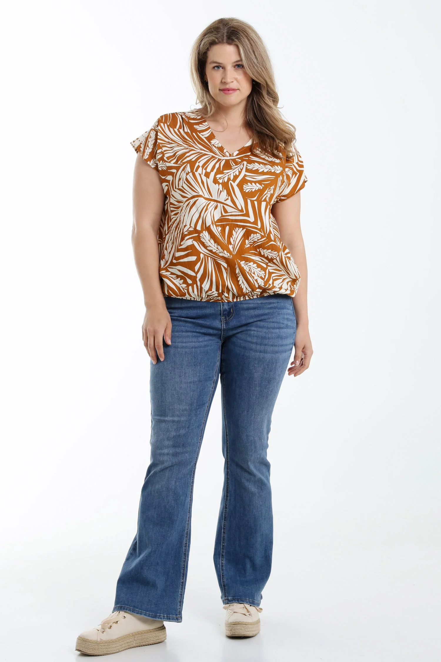 Blouse en viscose imprimé feuille bicolore - Image 8