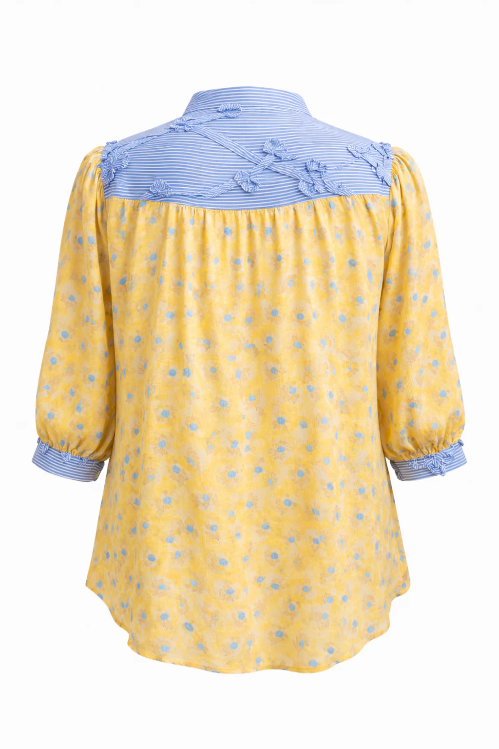 Blouse en viscose imprimé fleurs et rayures - Image 2