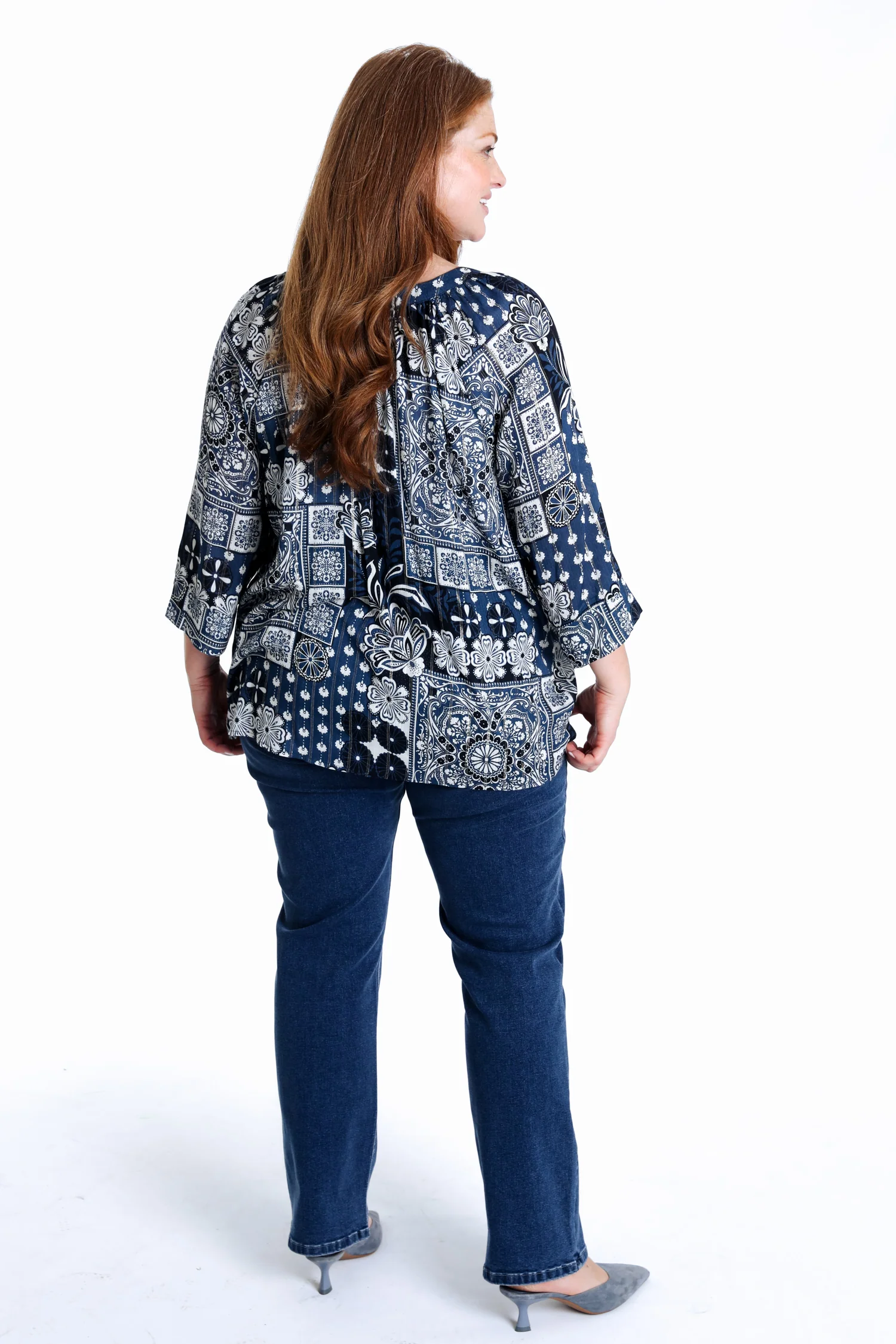 Blouse en viscose imprimé floral avec lurex - Image 2