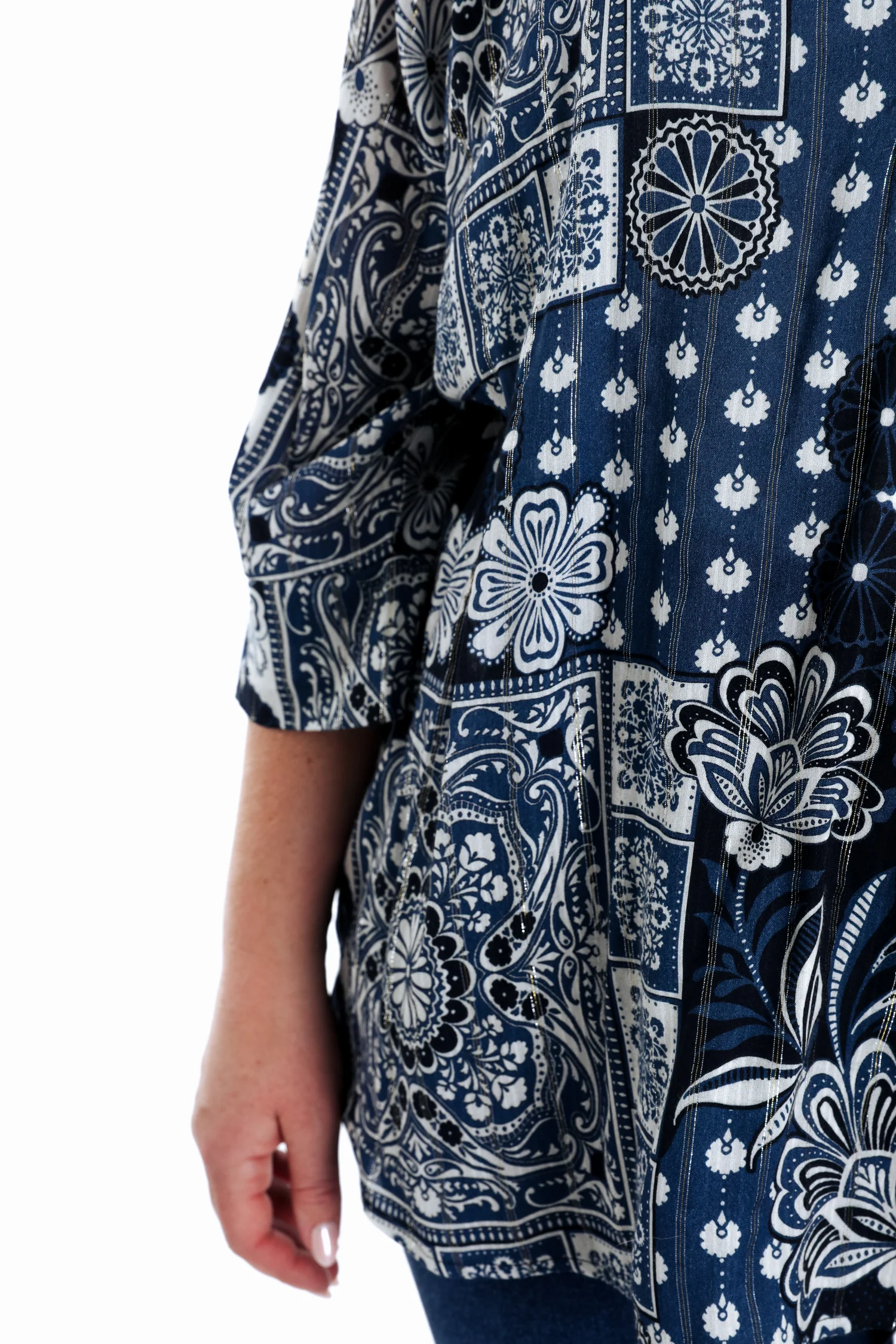 Blouse en viscose imprimé floral avec lurex - Image 5