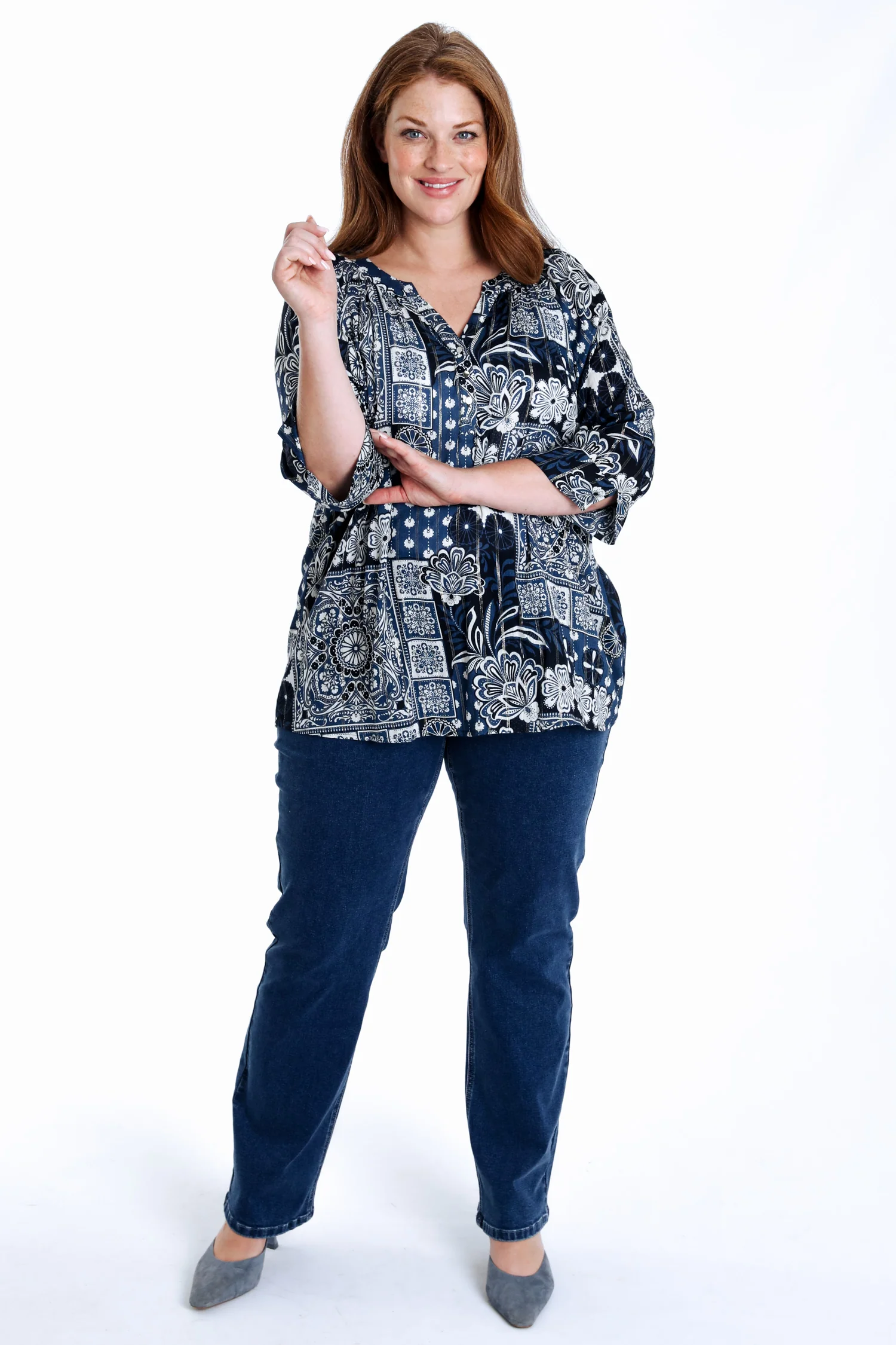 Blouse en viscose imprimé floral avec lurex - Image 7