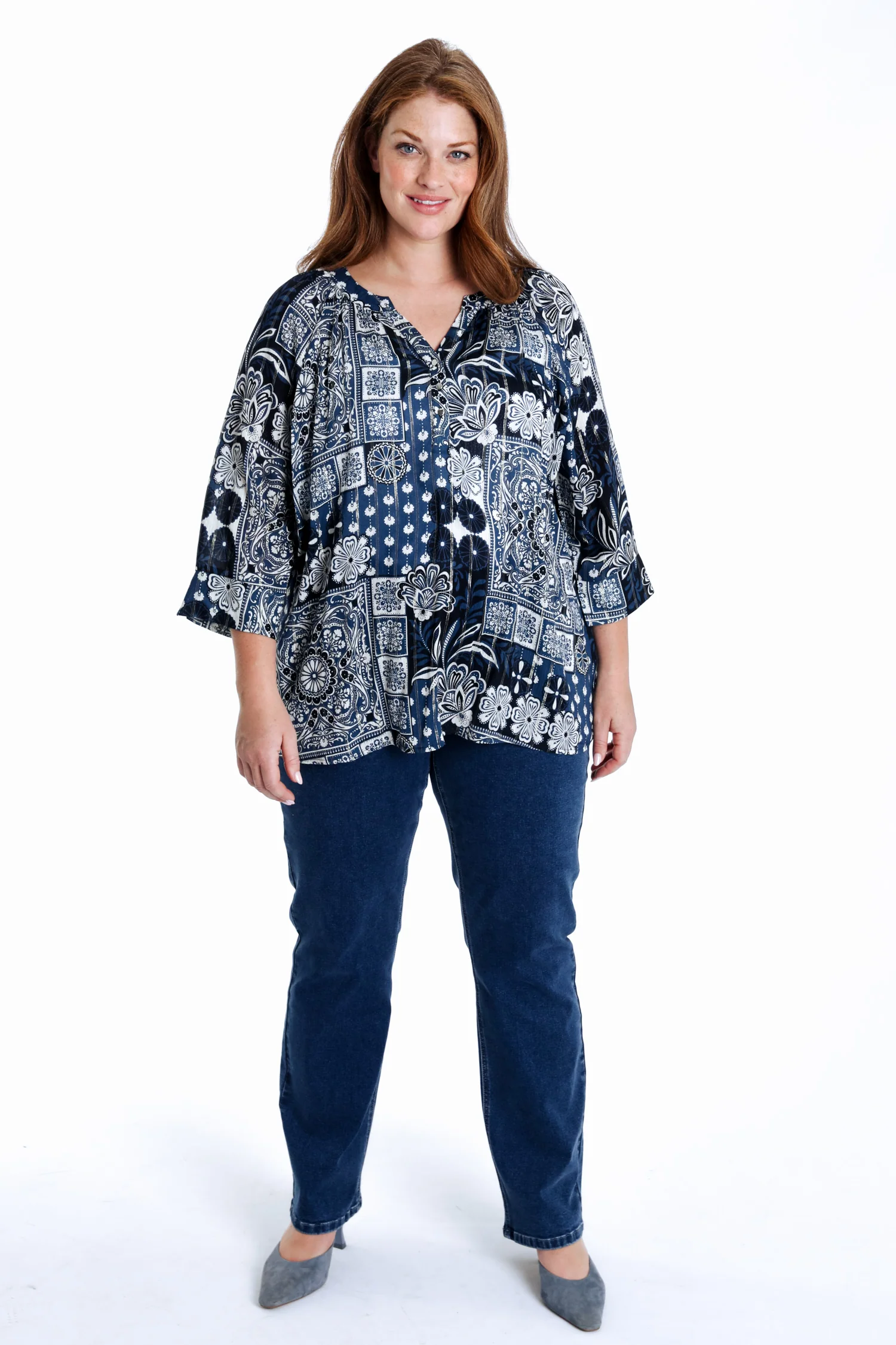 Blouse en viscose imprimé floral avec lurex - Image 8