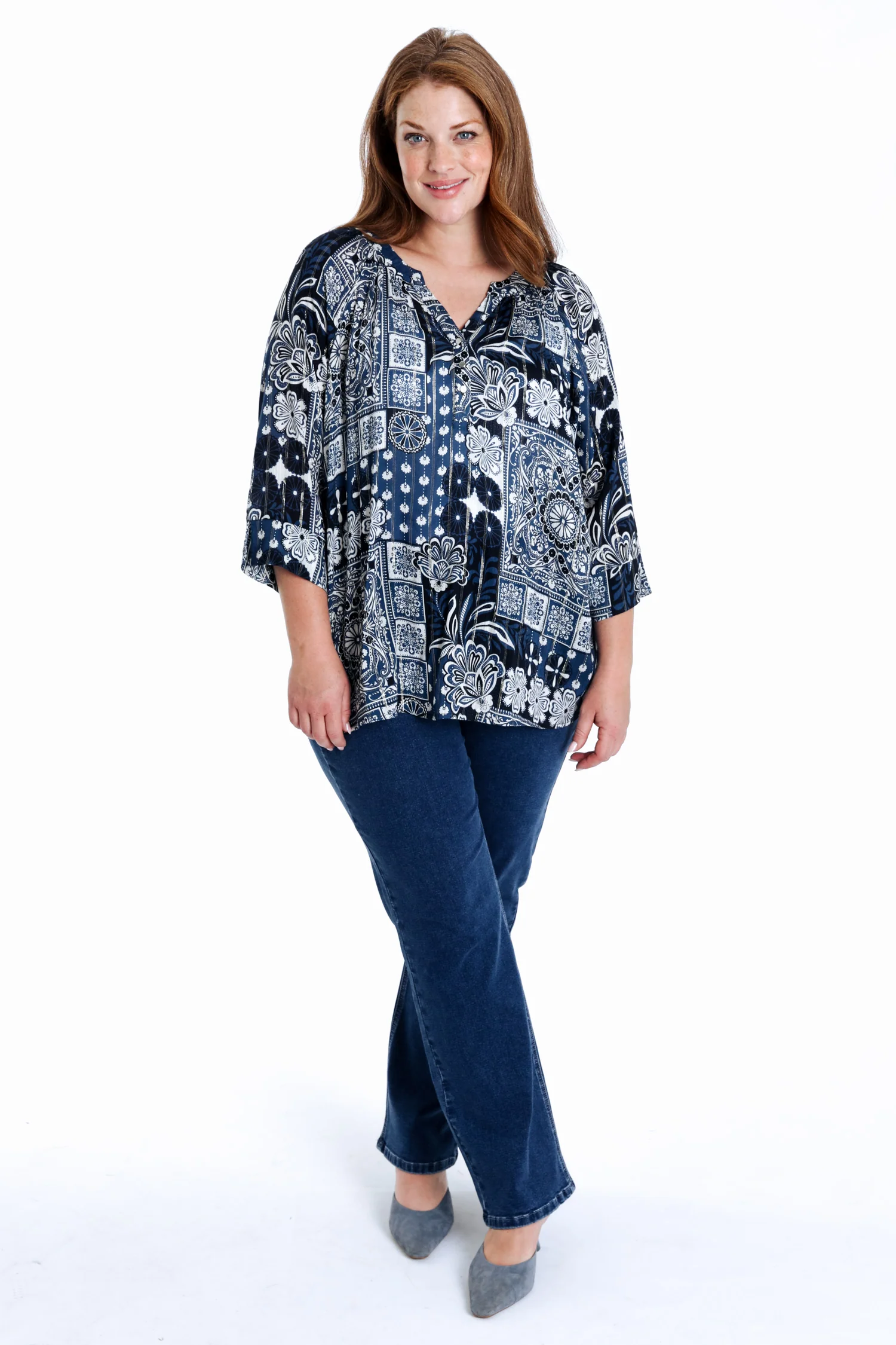 Blouse en viscose imprimé floral avec lurex - Image 9