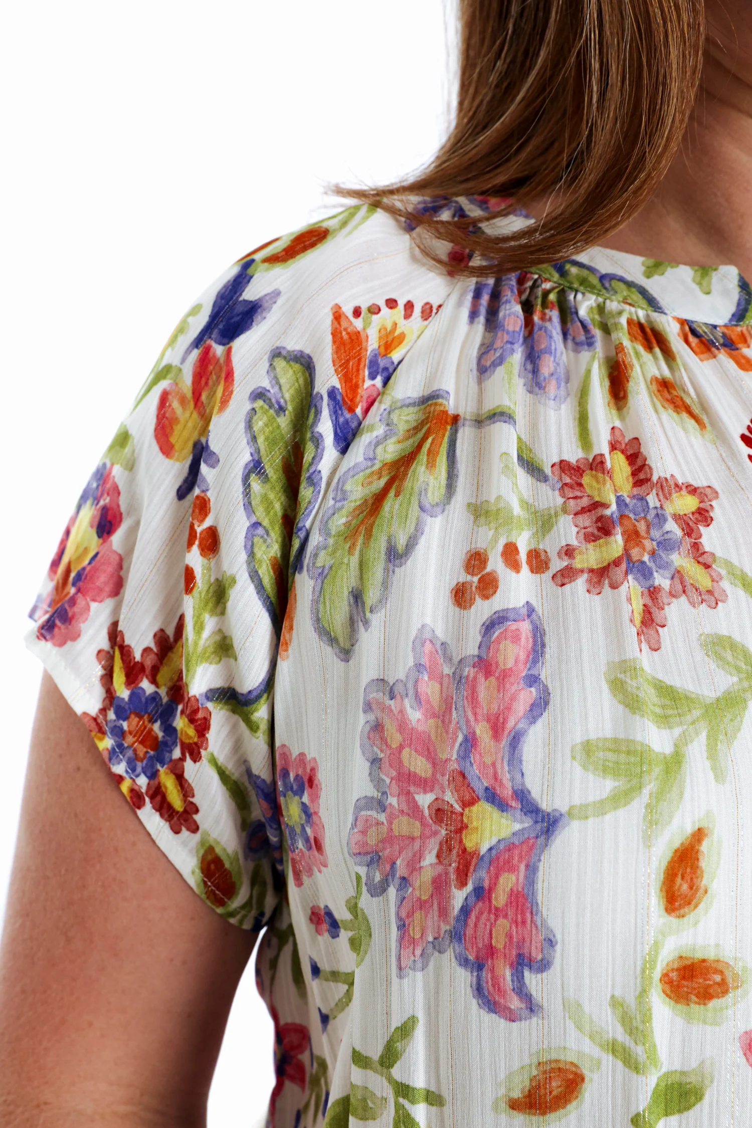 Blouse en viscose imprimé floral avec lurex - Image 6