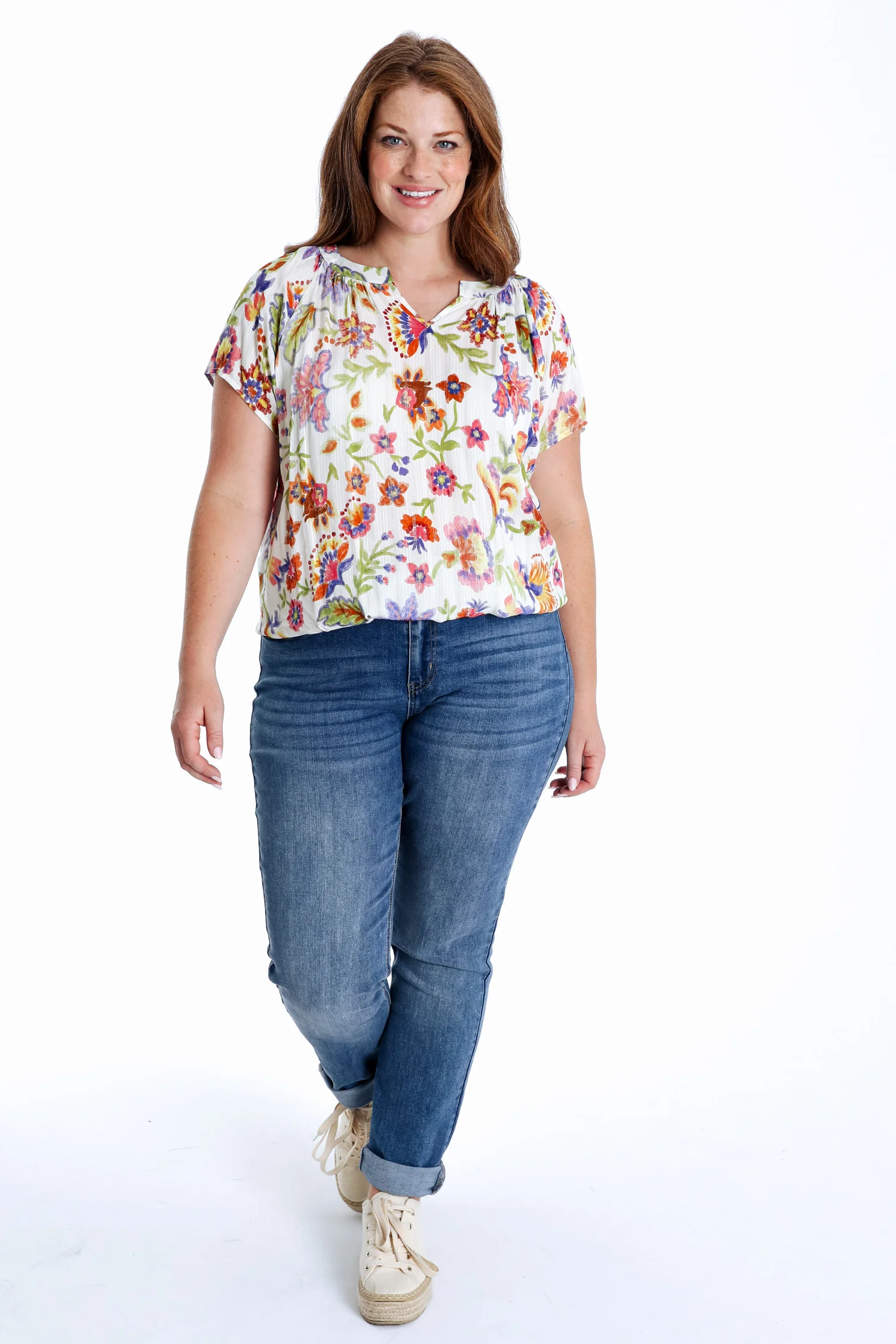 Blouse en viscose imprimé floral avec lurex - Image 7