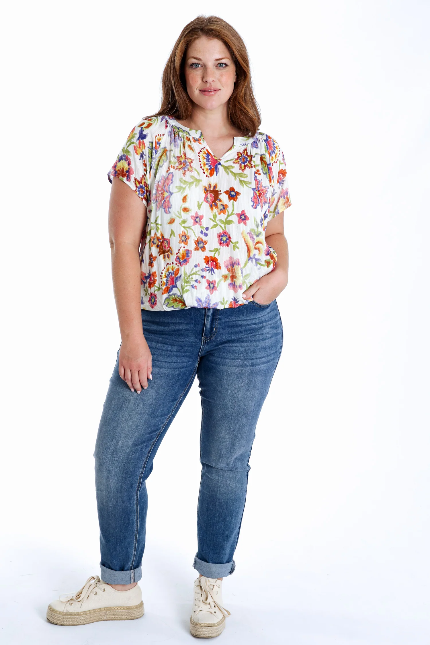 Blouse en viscose imprimé floral avec lurex - Image 8